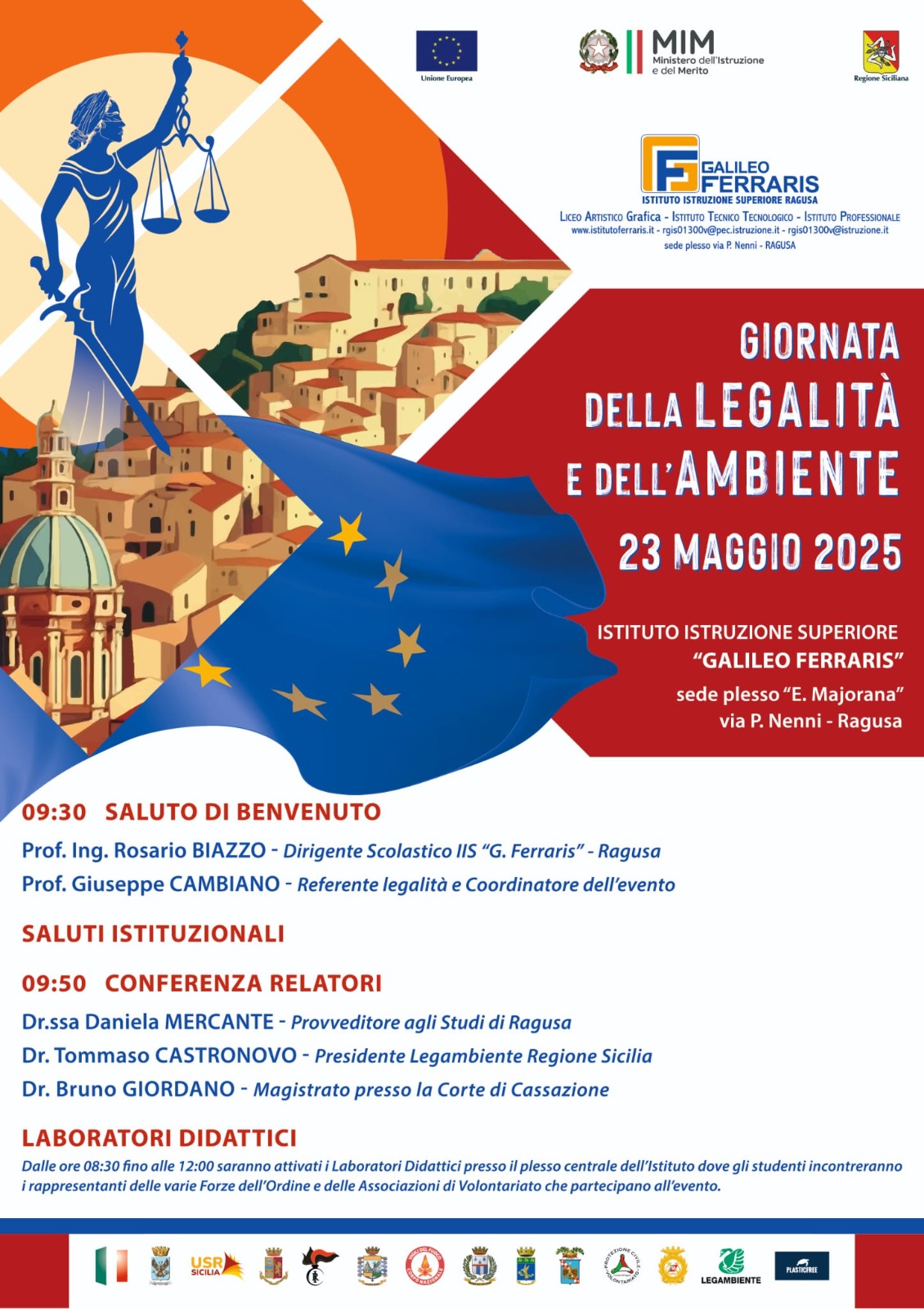 Il Ferraris di Ragusa celebra la Legalità: scuola, istituzioni e giovani uniti per il cambiamento