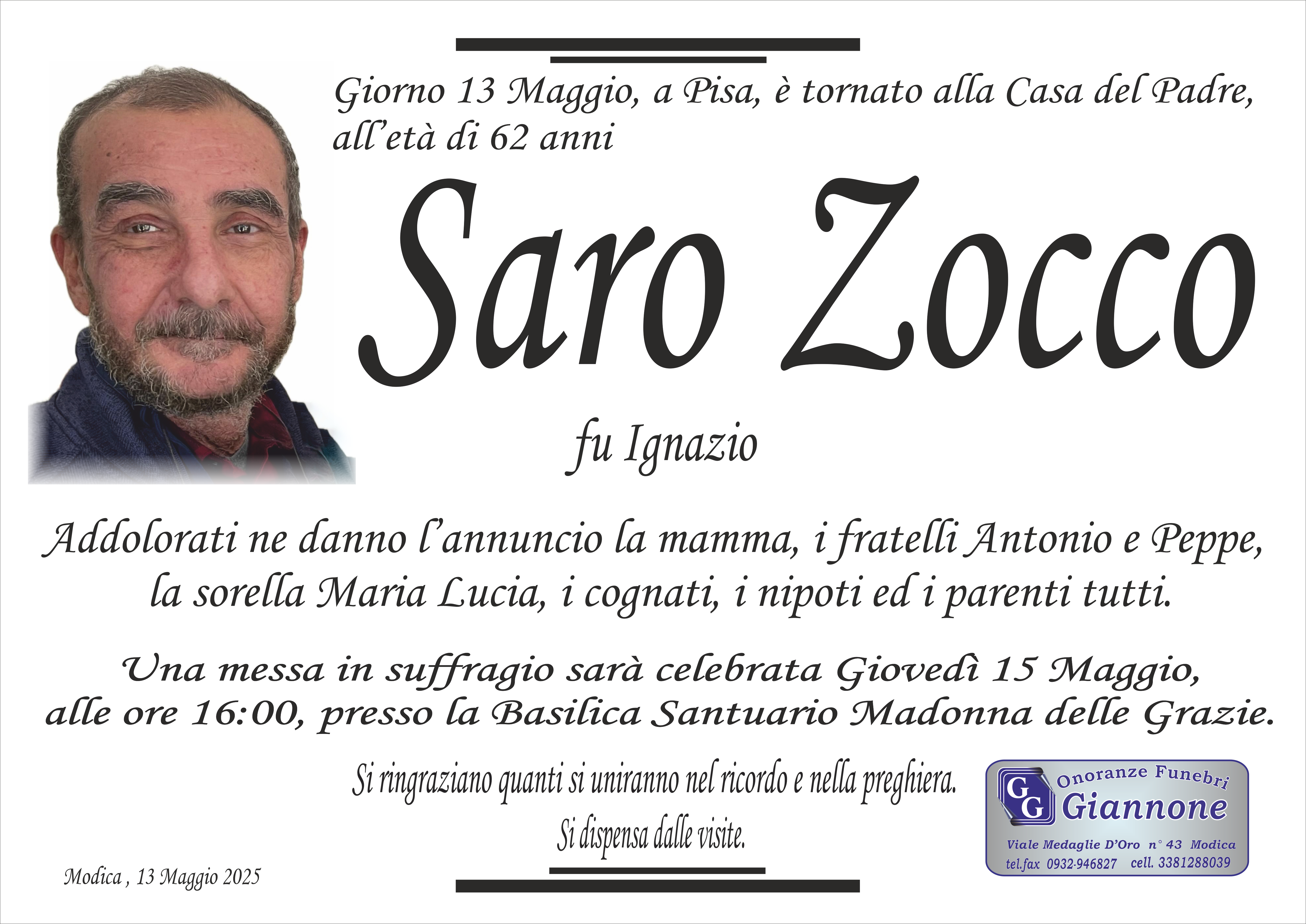 Necrologi: Saro Zocco