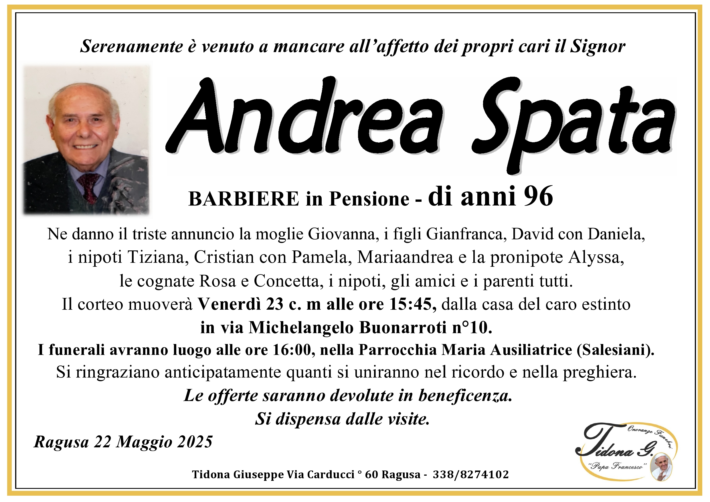 Necrologi: Andrea Spata