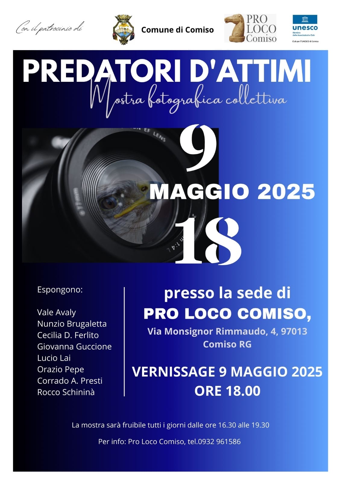 Predatori d’attimi: mostra di otto fotografi alla Pro Loco di Comiso