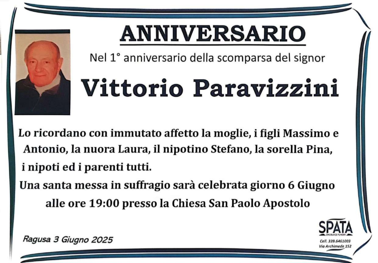 Anniversario: Vittorio Paravizzini