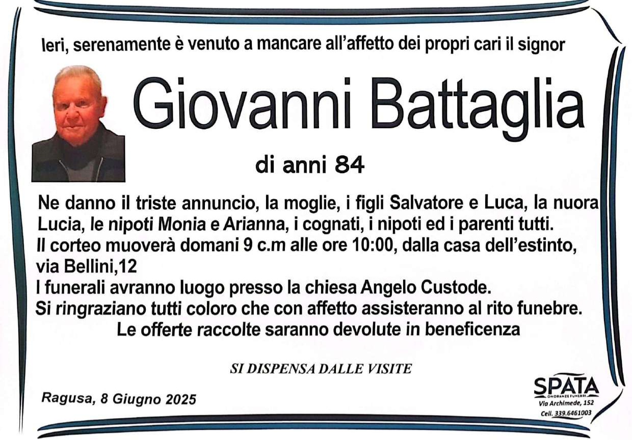Necrologi: GIovanni Battaglia