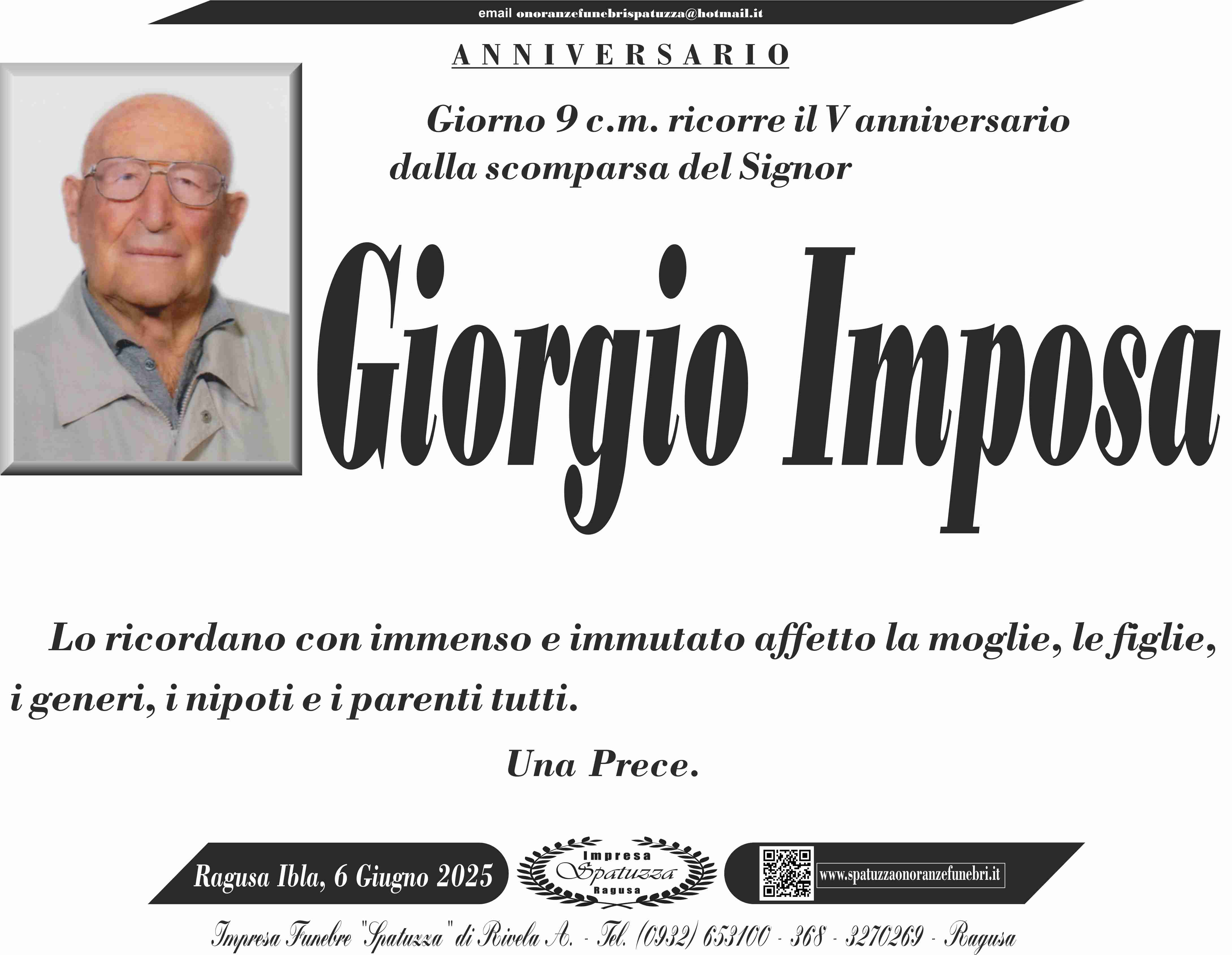 Anniversario: Giorgio Imposa