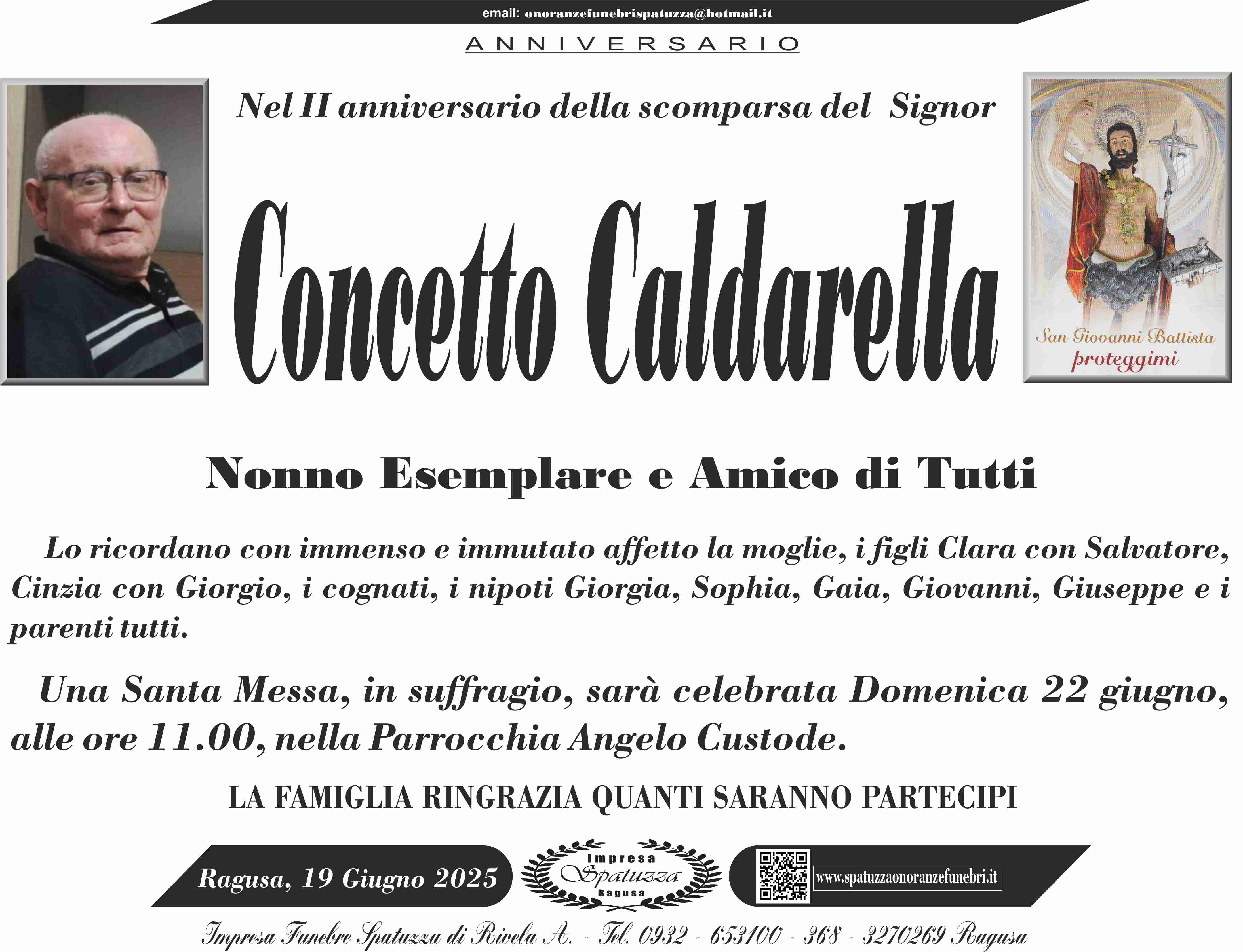 Anniversario: Concetto Caldarella