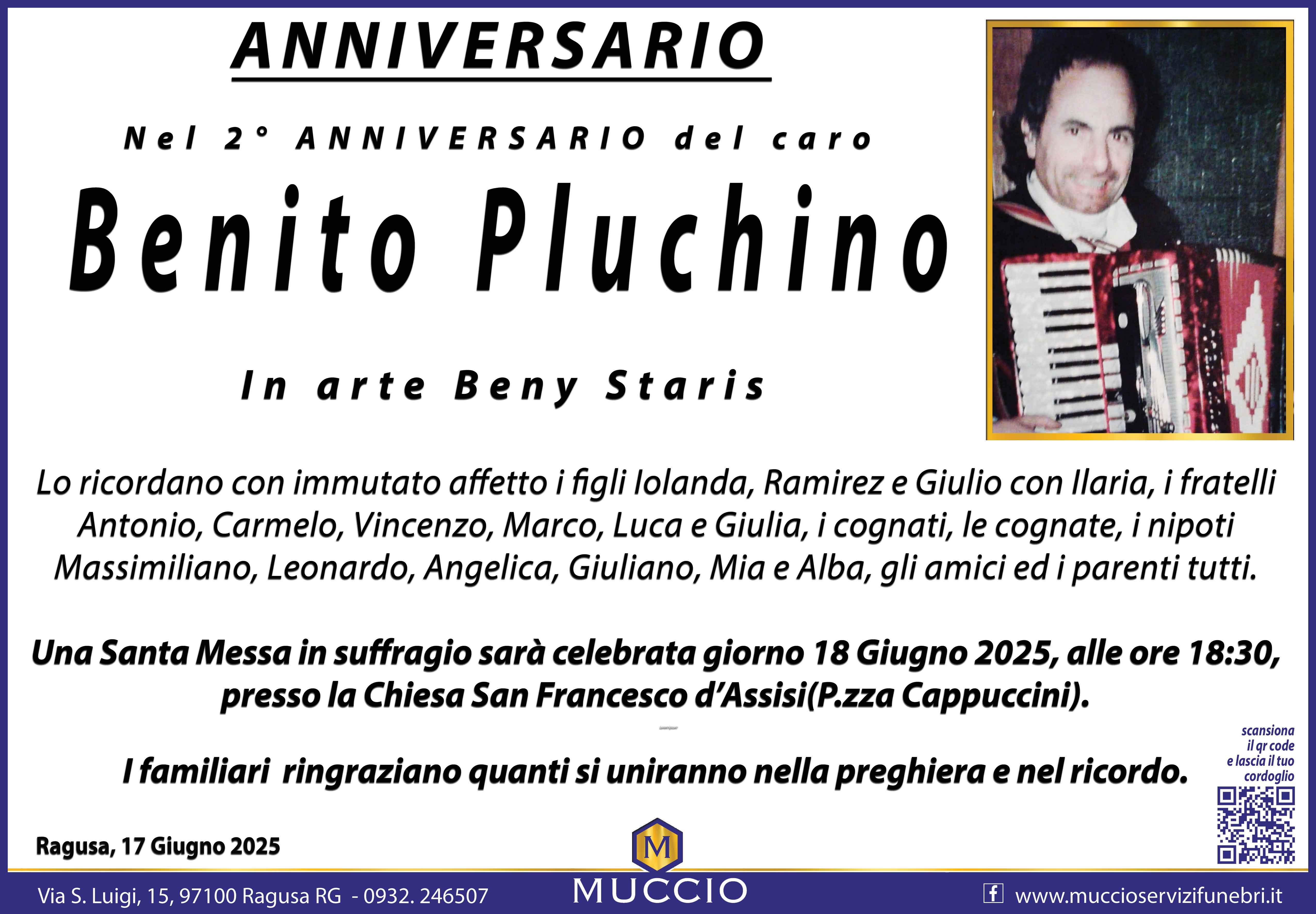 Anniversario: Benito Pluchino