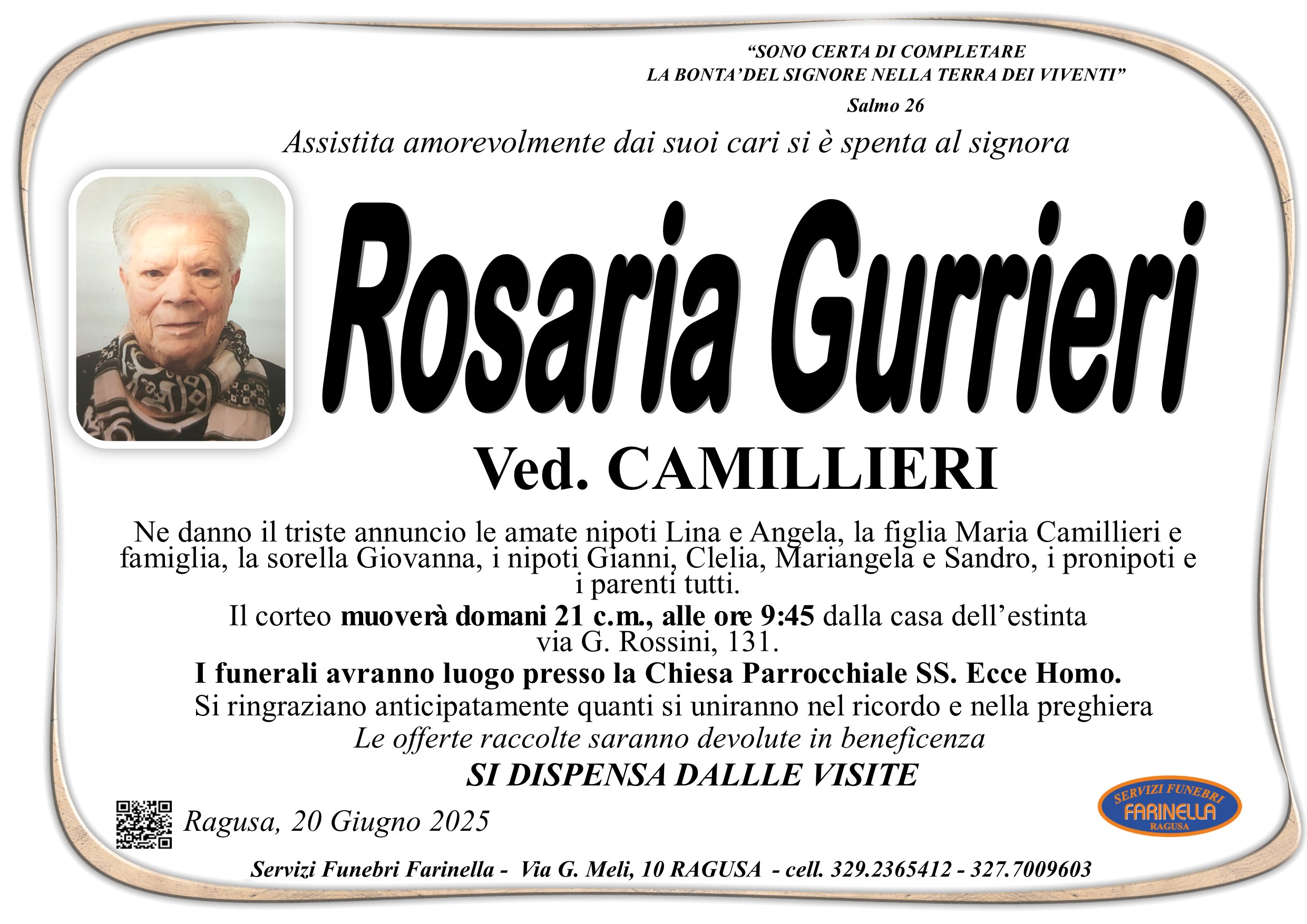 Necrologi: Rosaria Gurrieri