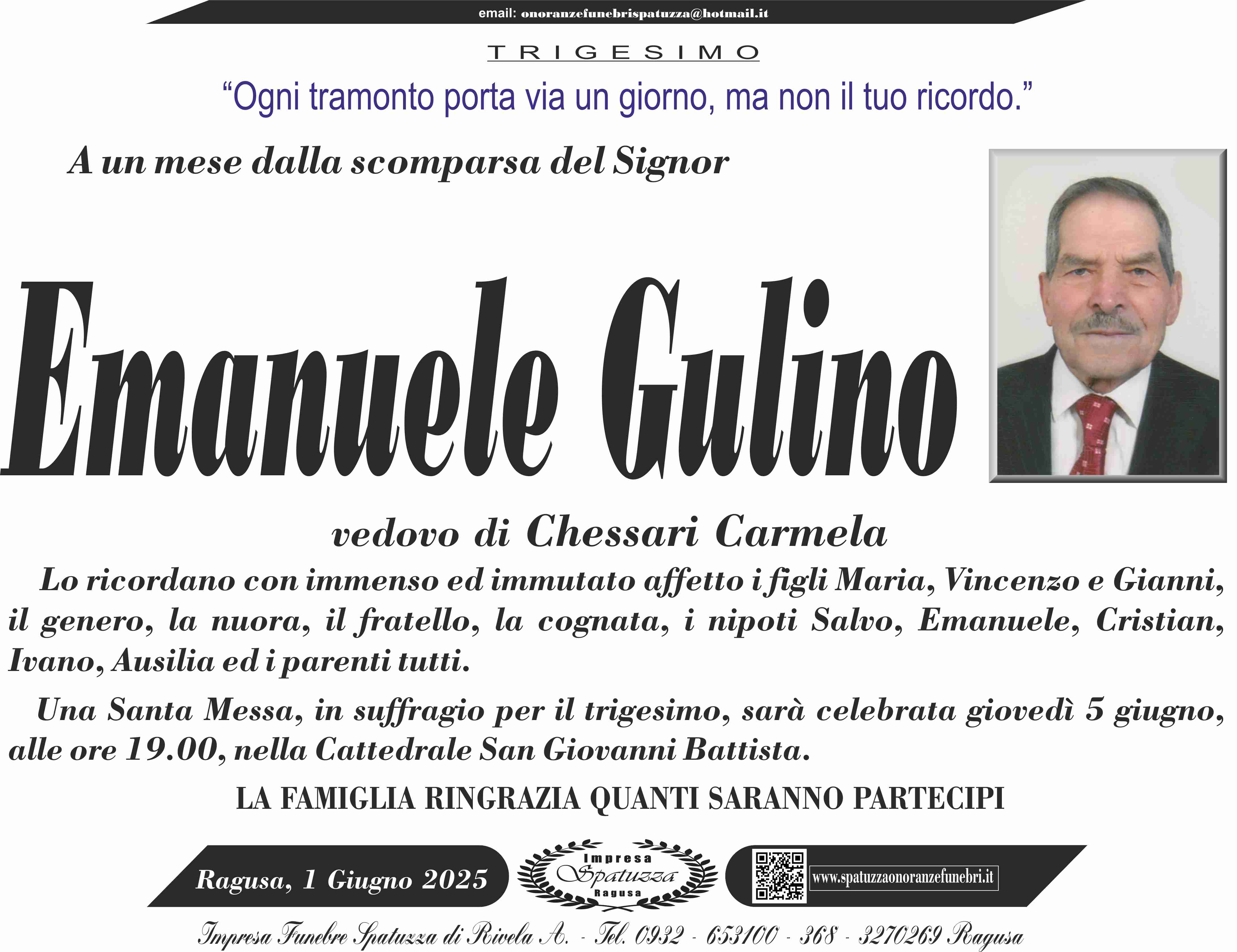 Trigesimo: Emanuele Gulino