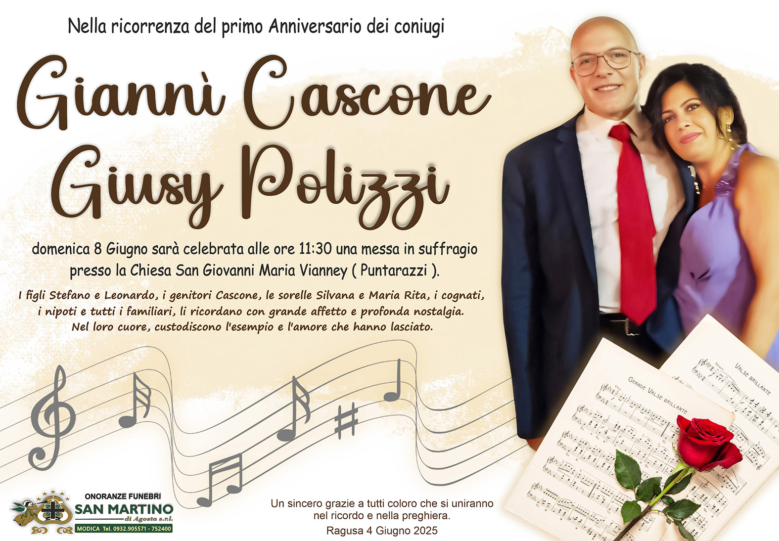 Anniversario: Gianni Cascone e Giusy Polizzi