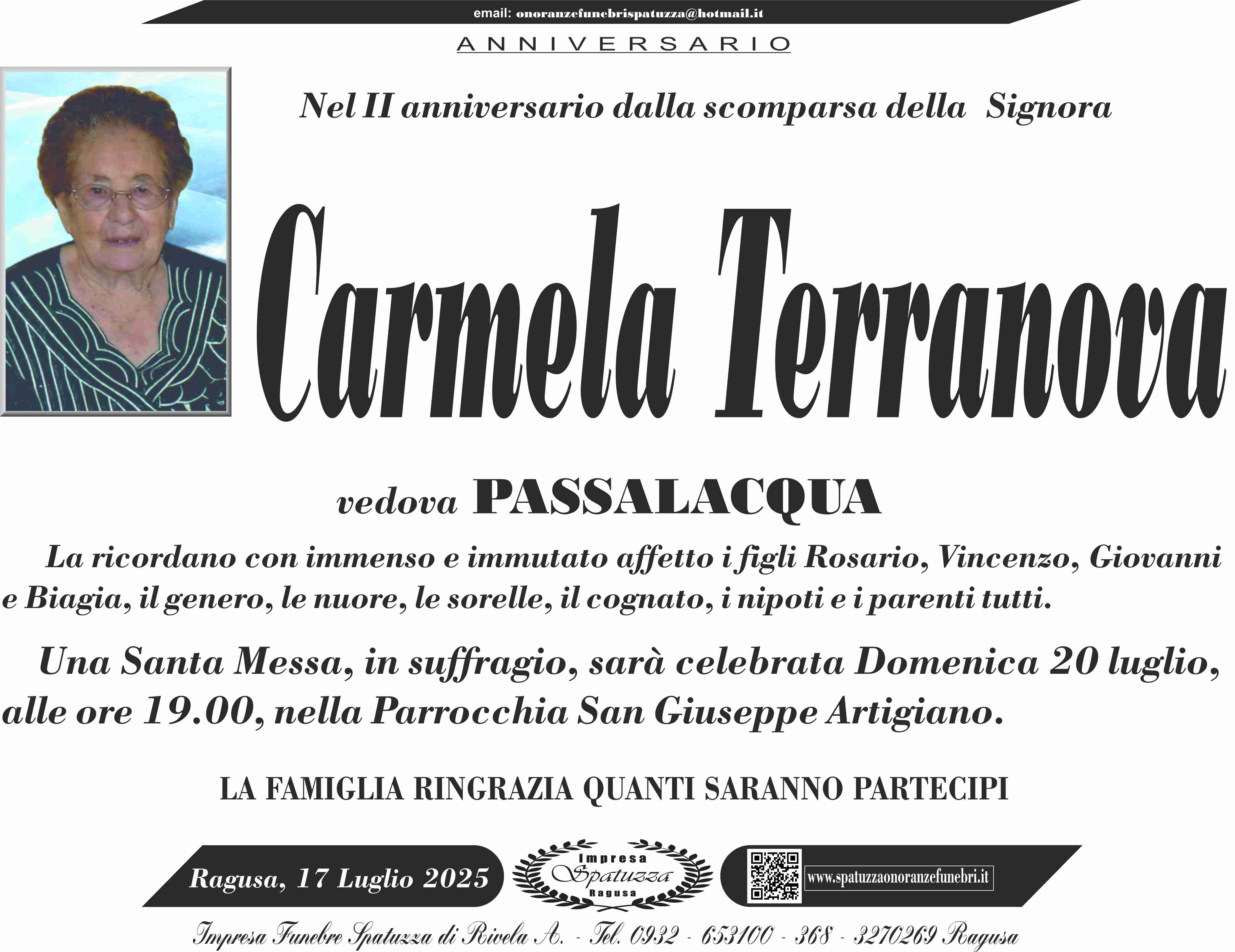 Anniversario: Carmela Terranova