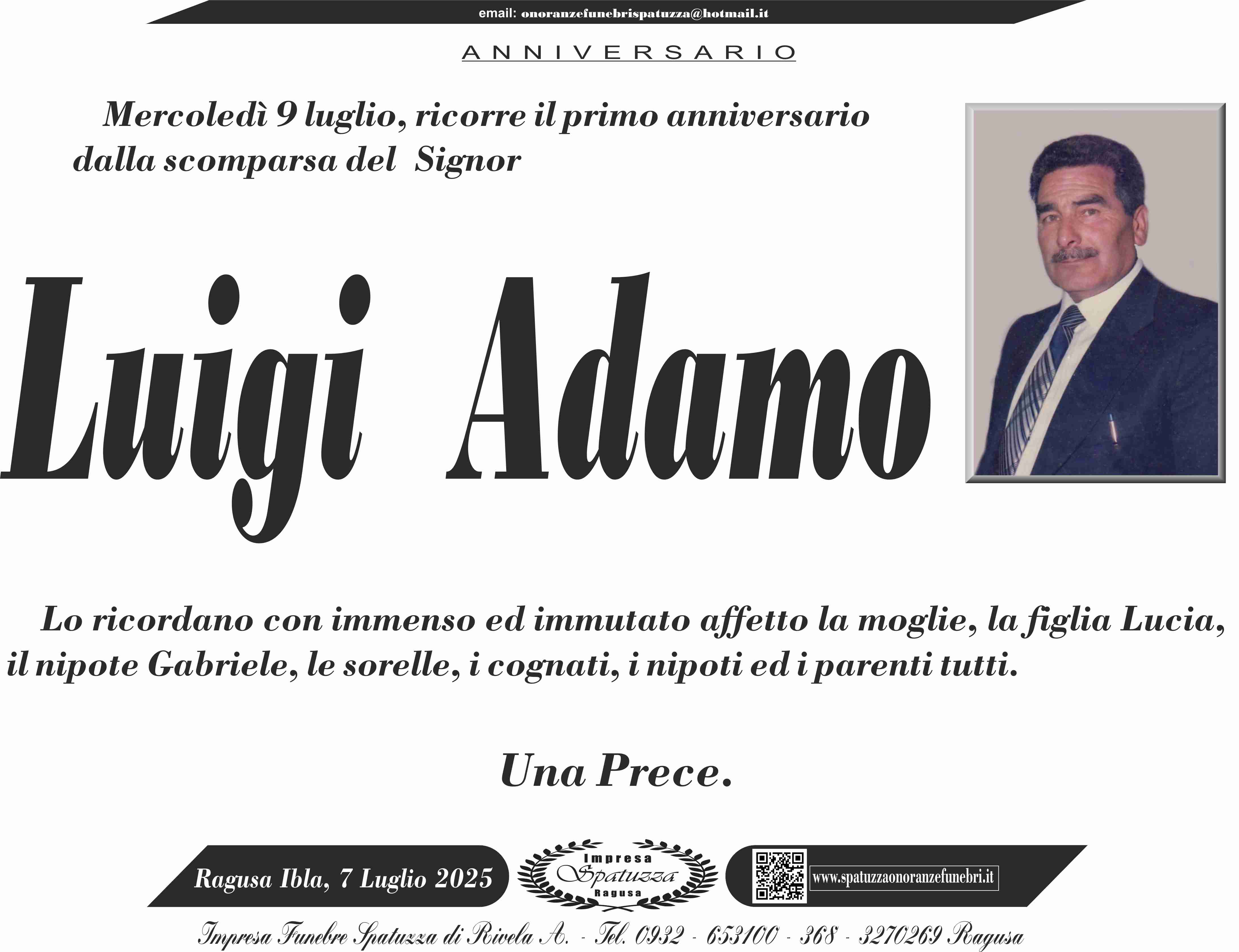 Anniversario: Luigi Adamo