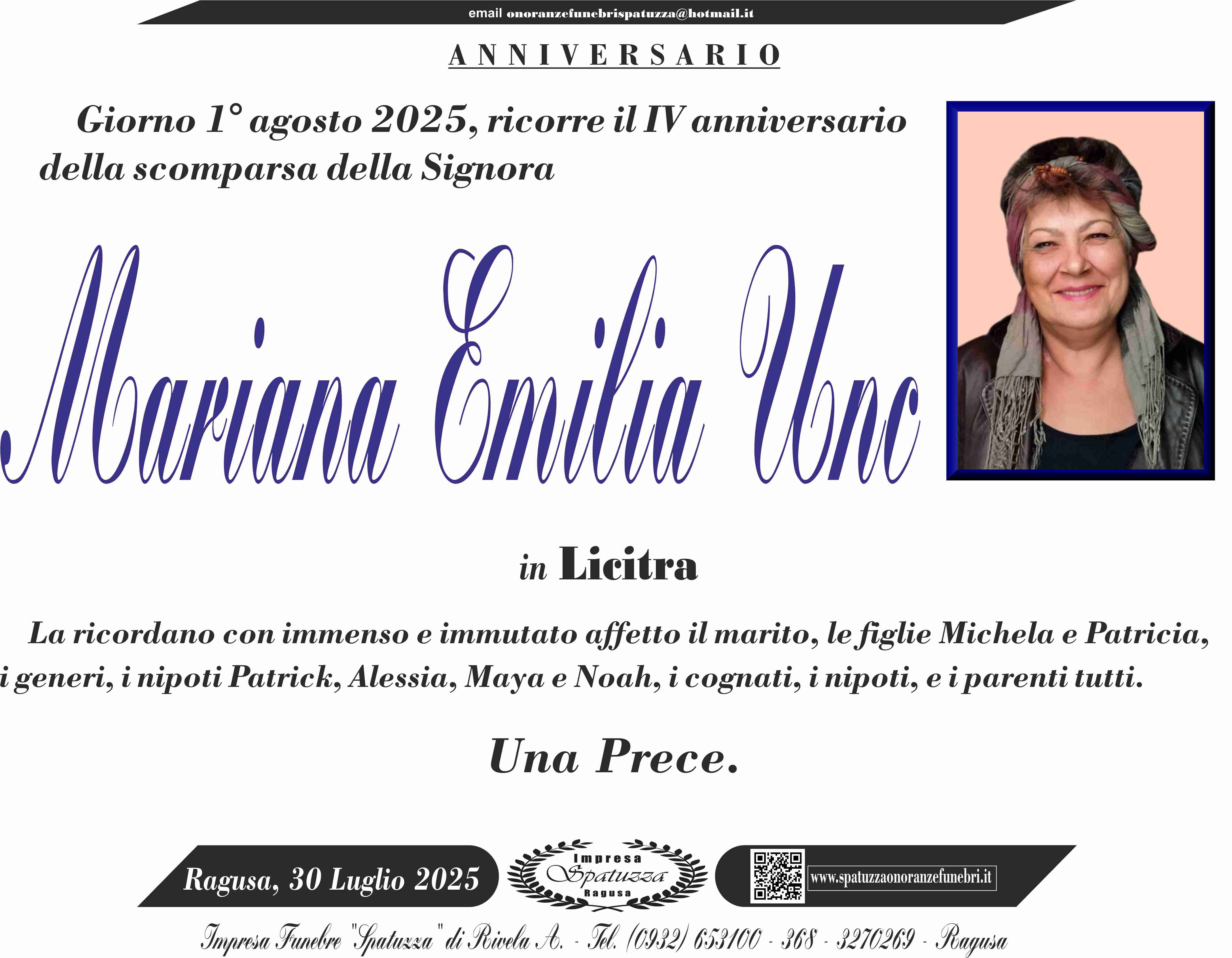 Anniversario: Maria Emilia Unc