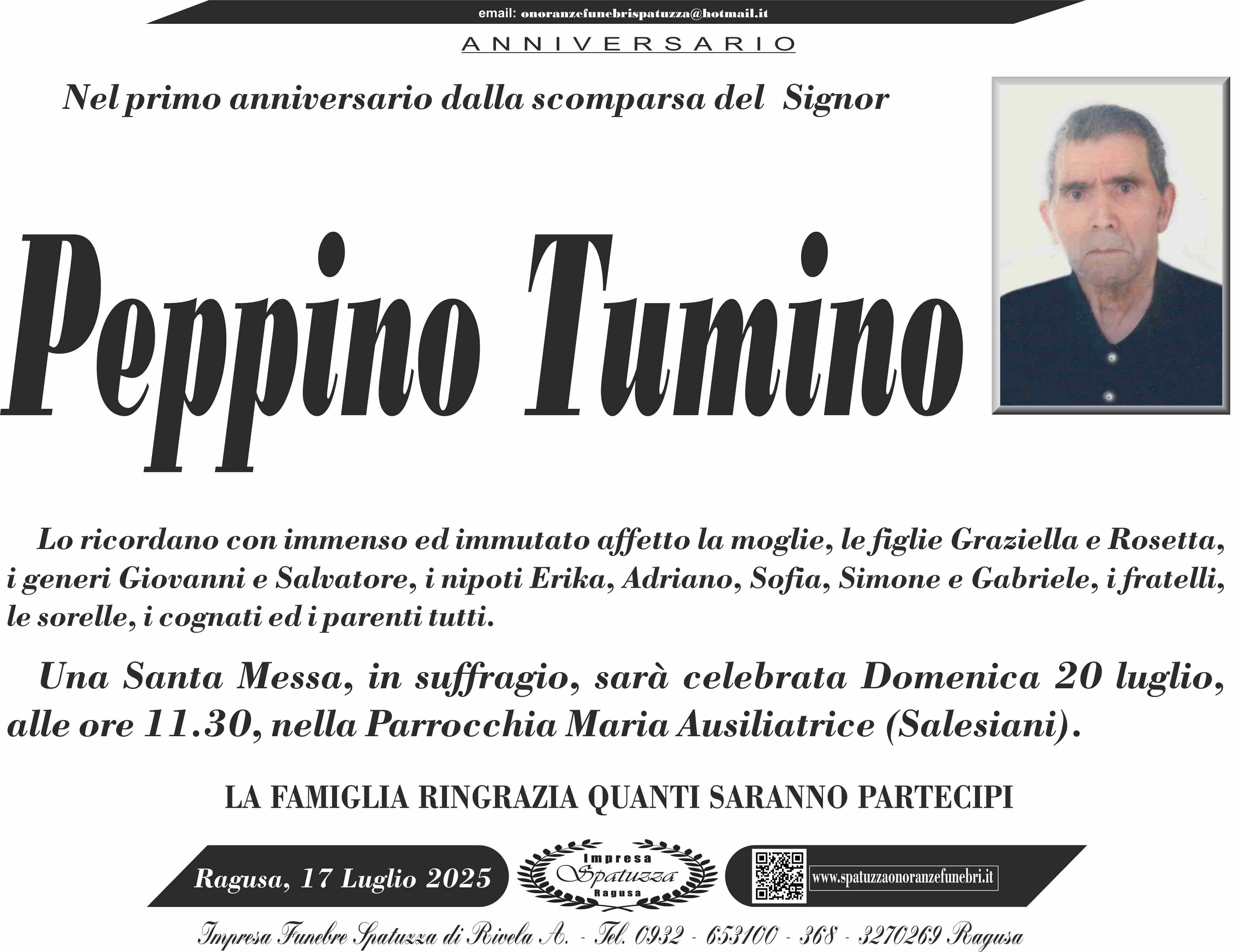 Anniversario: Peppino Tumino