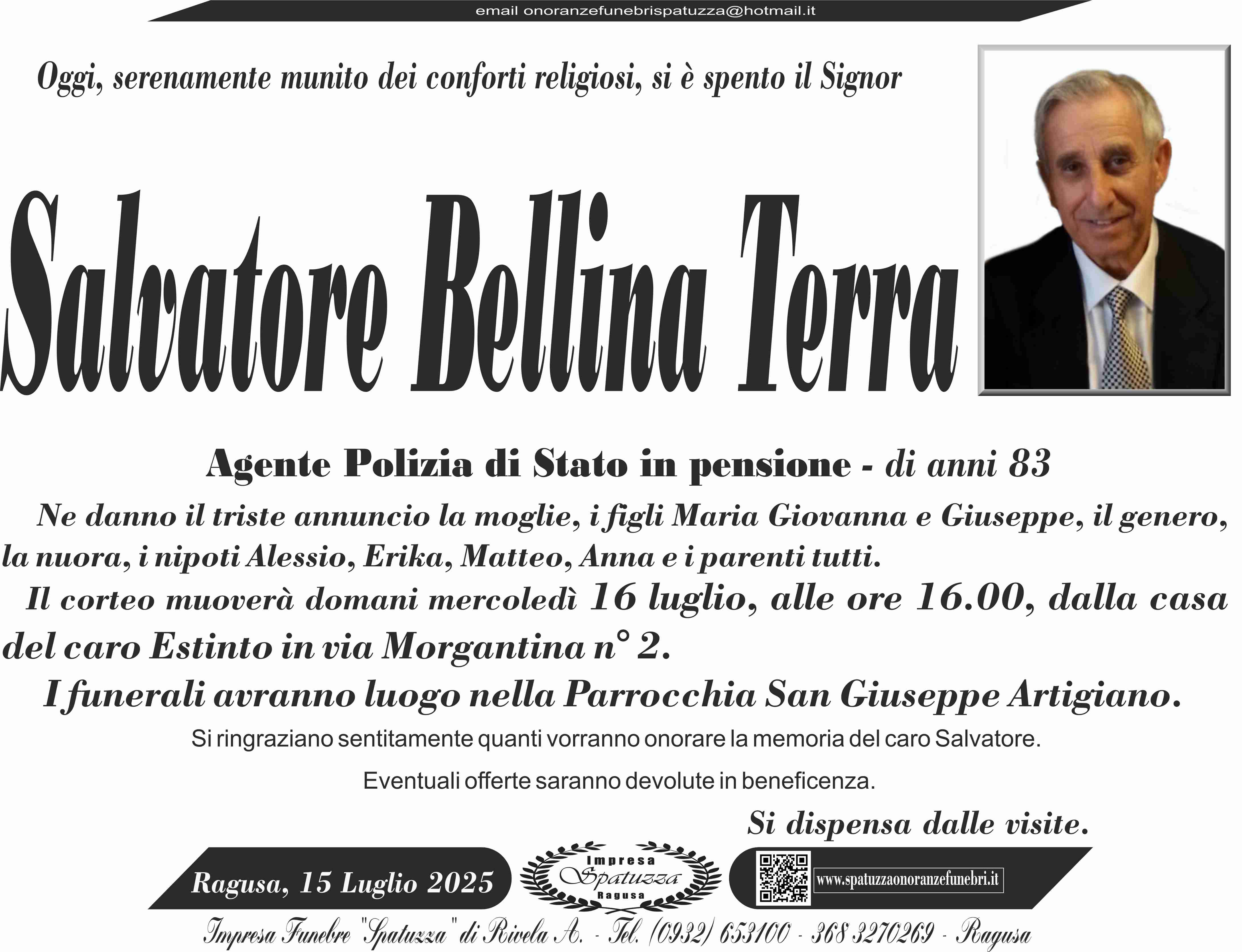 Necrologi: Salvatore Bellina Terra