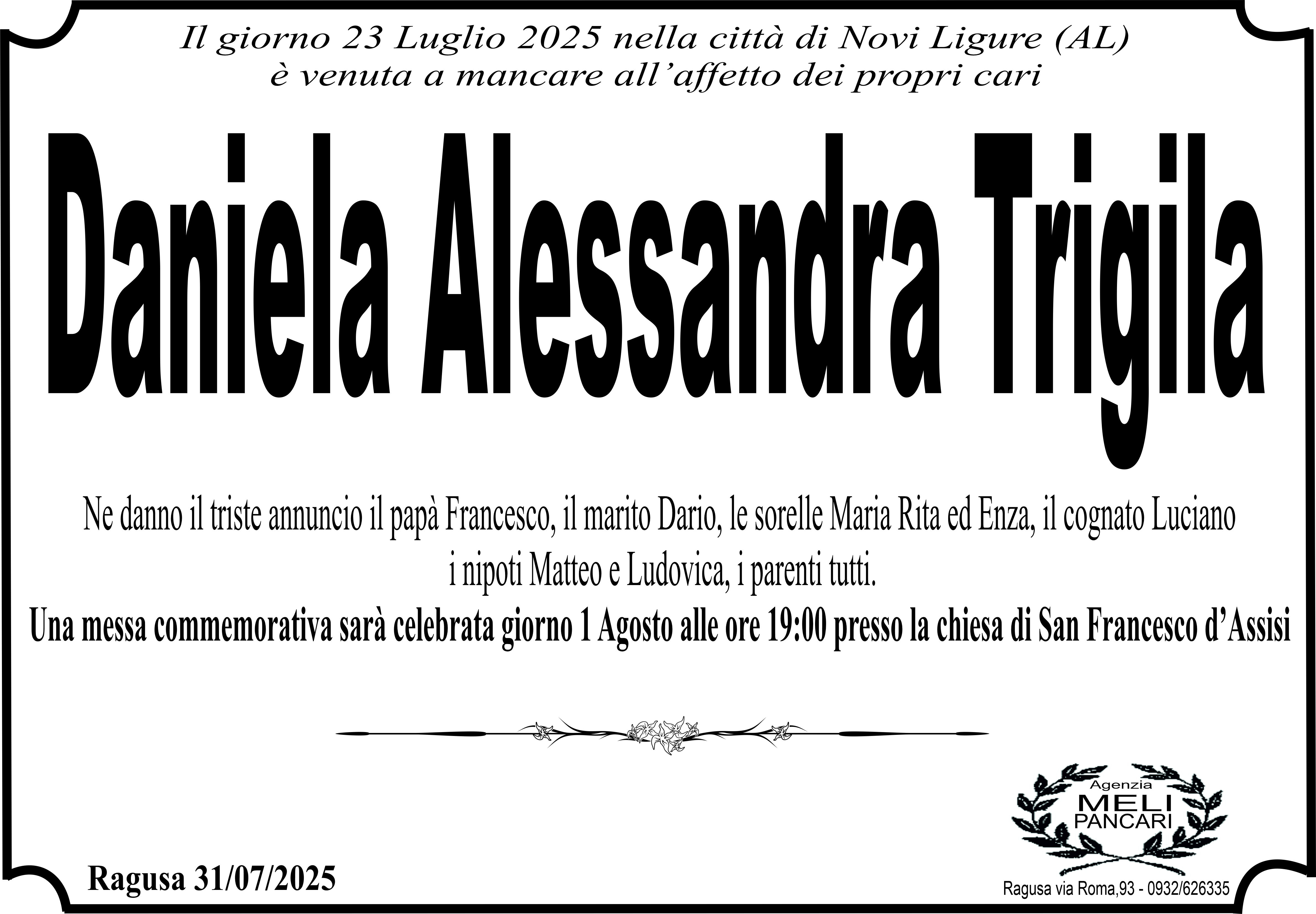 Necrologi: Daniela Alessandra Trigila