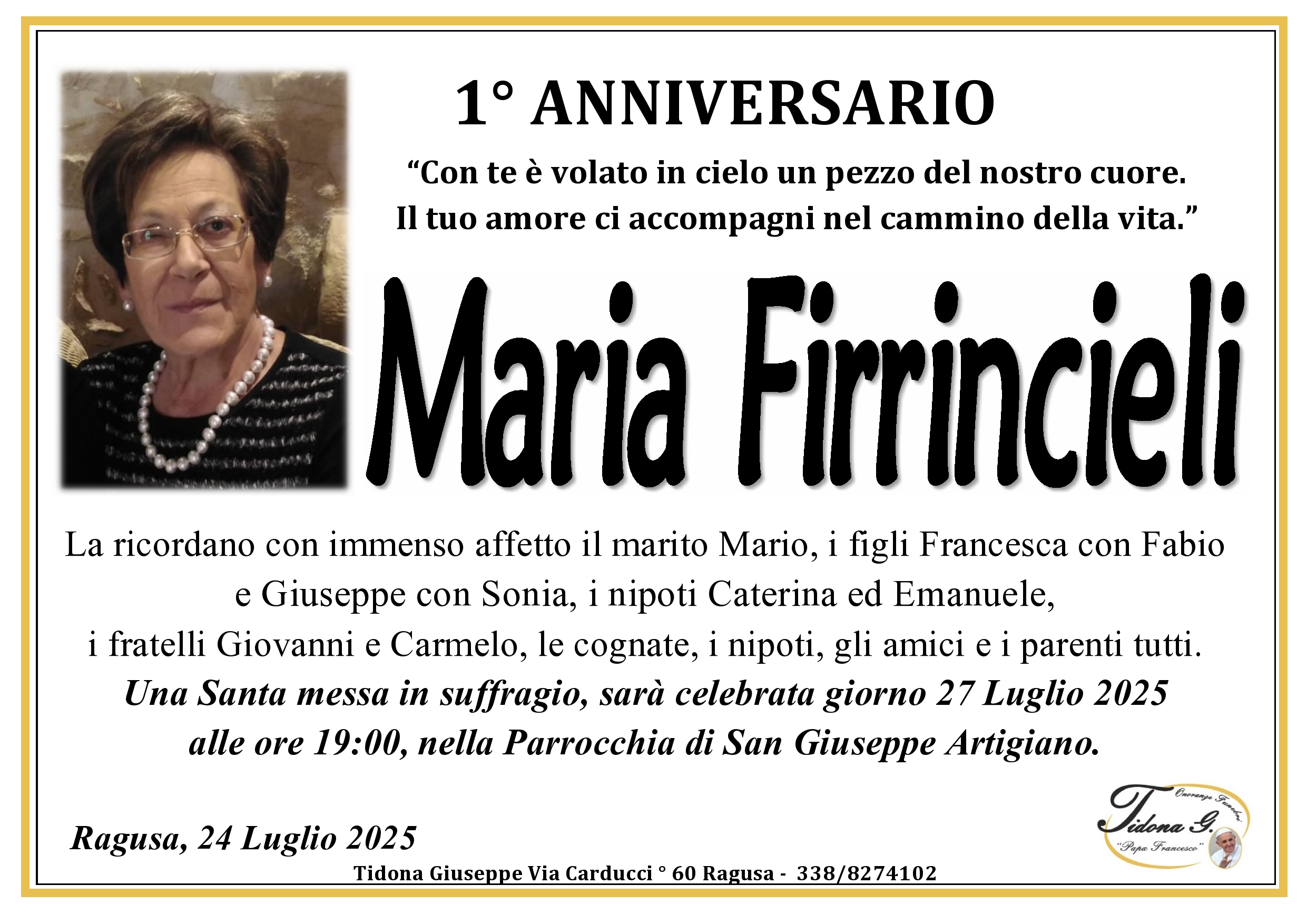 Anniversario: Maria Firrincieli