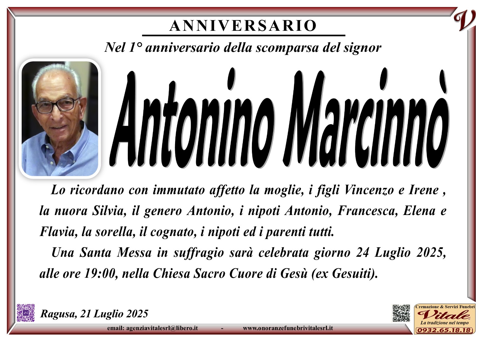 Anniversario: Antonino Marcinnò