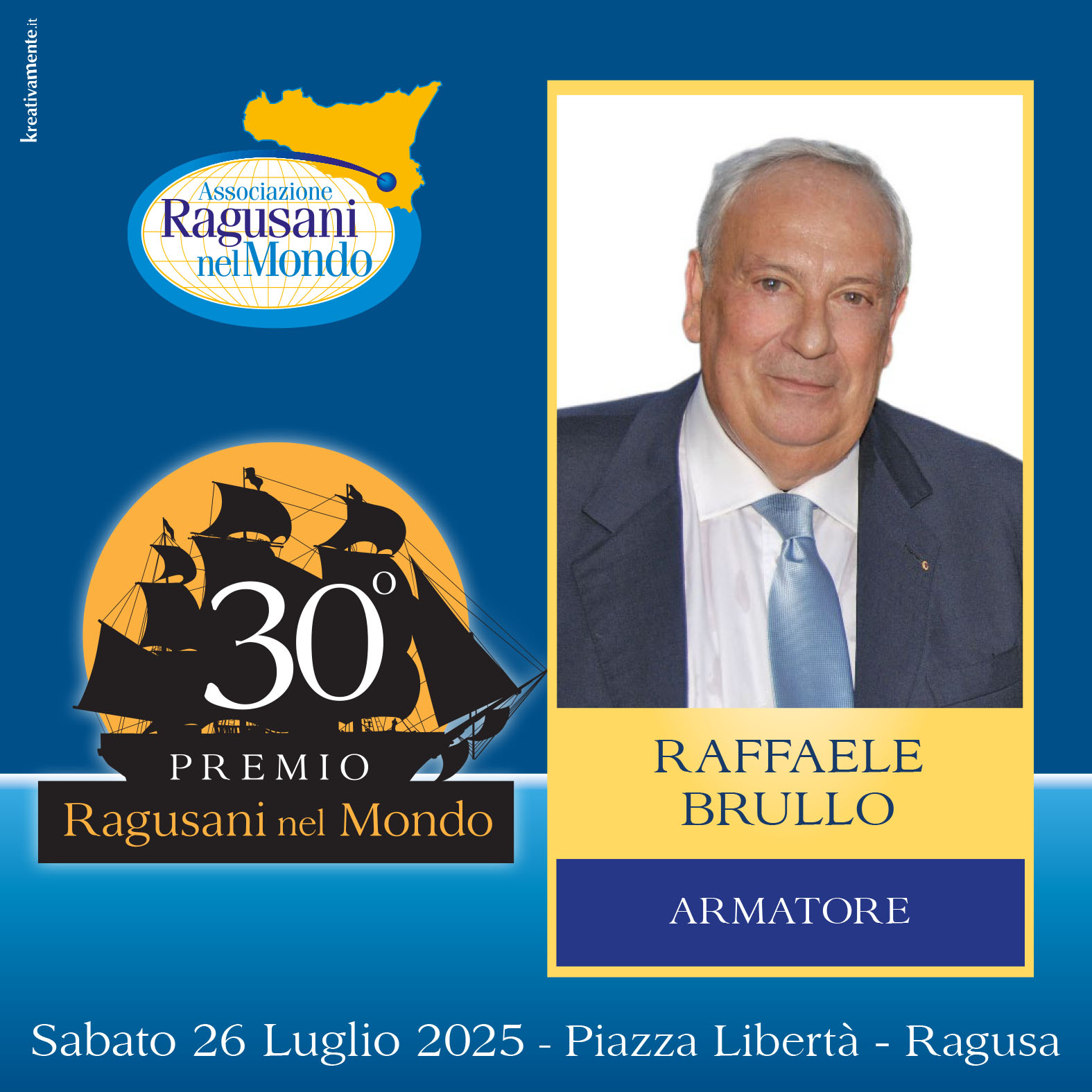 Raffaele Brullo, l’armatore che ha conquistato i mari internazionali, tra i protagonisti del Premio Ragusani nel Mondo