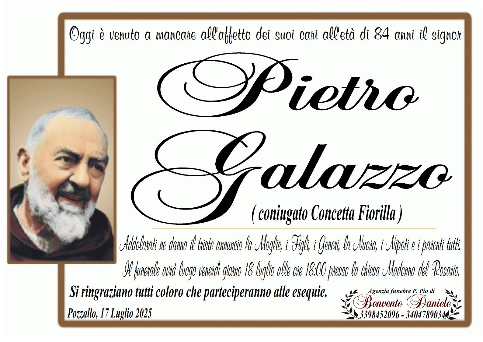 Necrologi: Pietro Galazzo