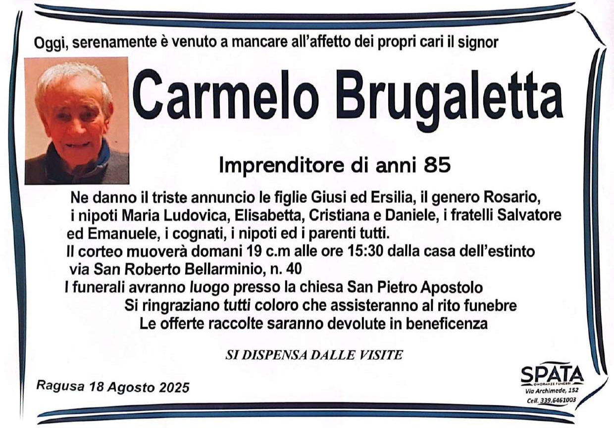Necrologi: Carmelo Brugaletta