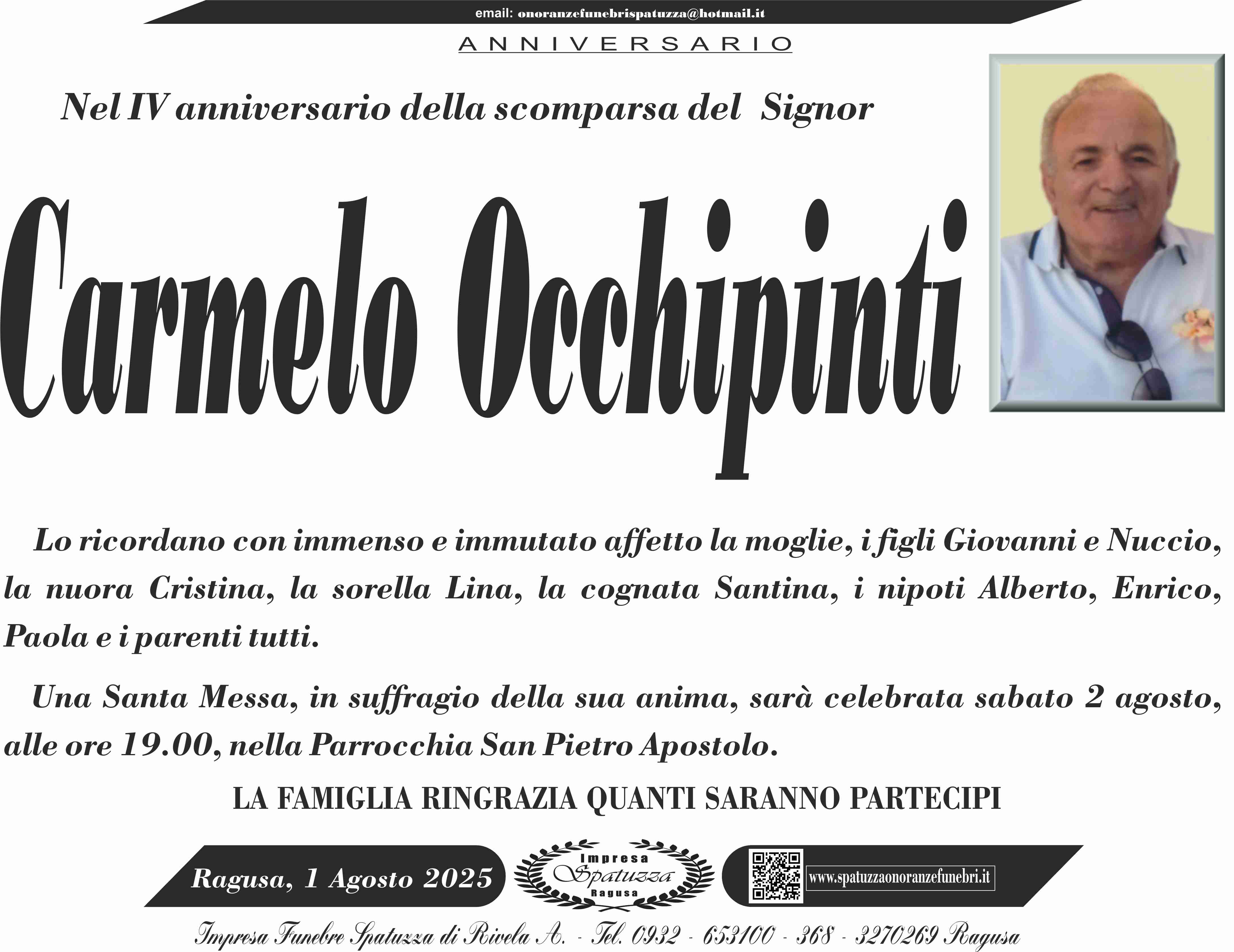 Anniversario: Carmelo Occhipinti