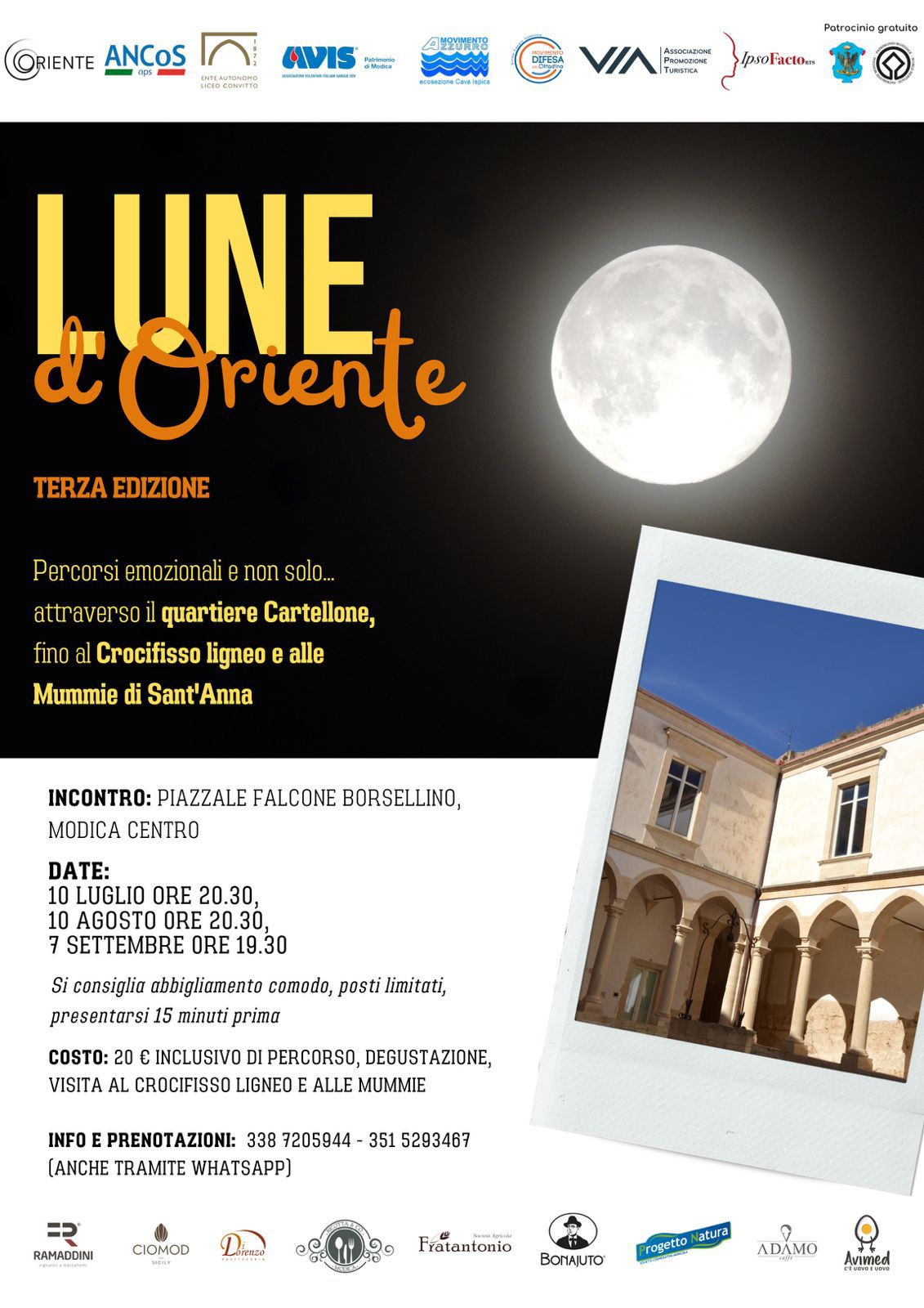Modica, ritorna l’evento “Lune d’Oriente”: passeggiata notturna nel cuore medievale di Cartidduni tra storia e sapori locali