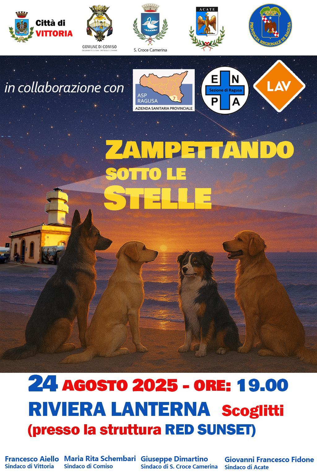 “Zampettando sotto le stelle”: a Scoglitti una serata dedicata agli amici a quattro zampe e alla lotta al randagismo