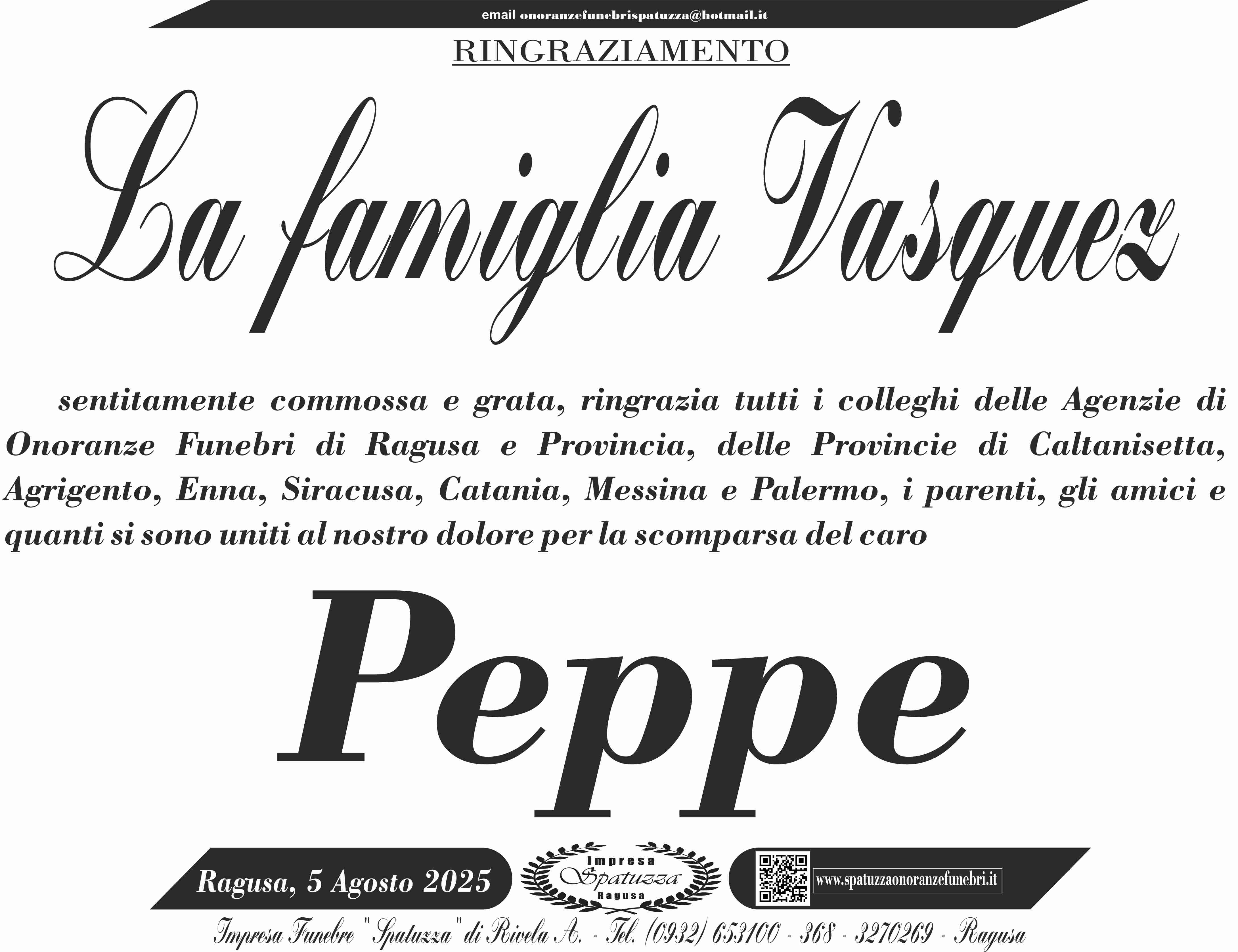 Ringraziamento: famiglia Vasquez