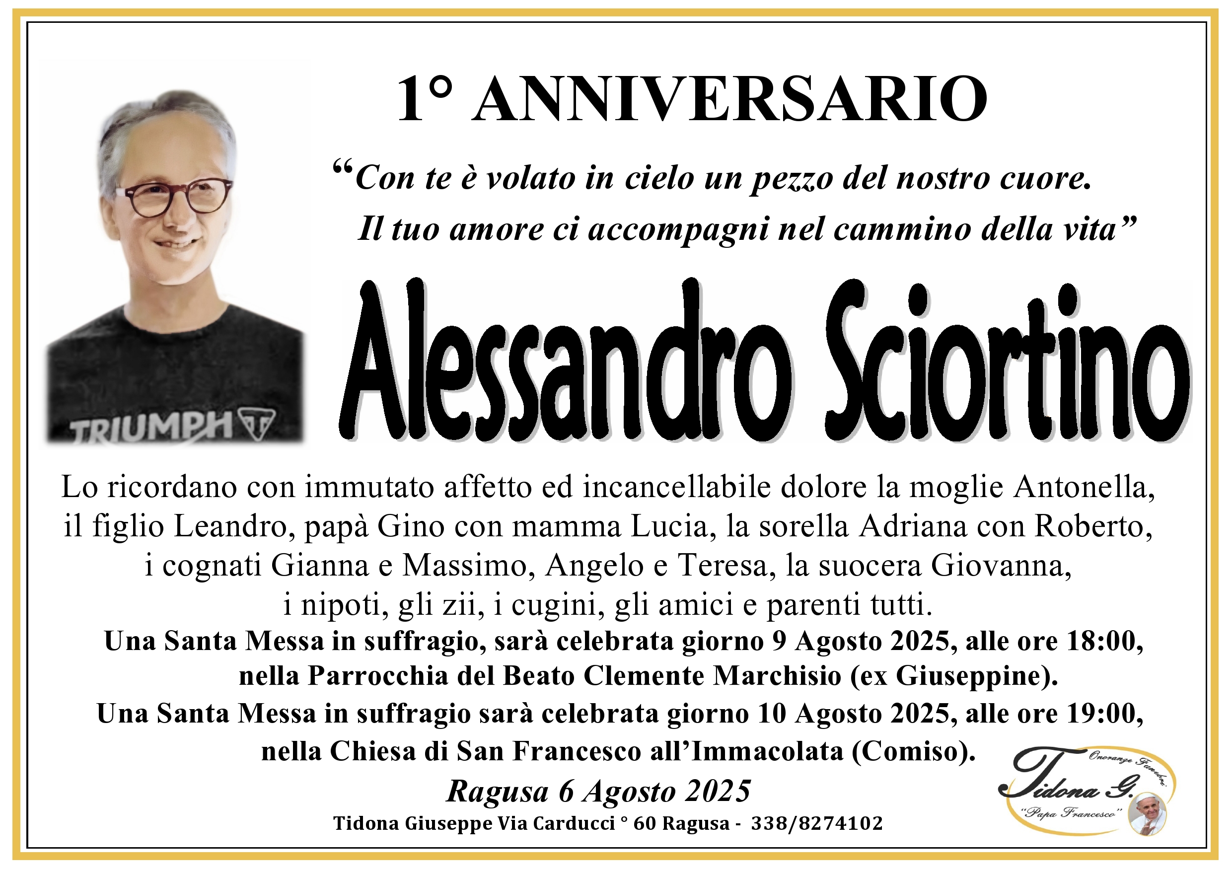 Anniversario: Alessandro Sciortino