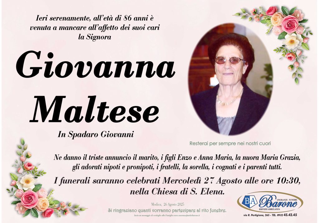Necrologi: Giovanna Maltese