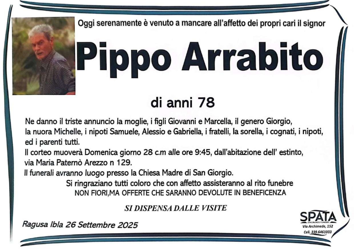 Necrologi: Pippo Arrabito