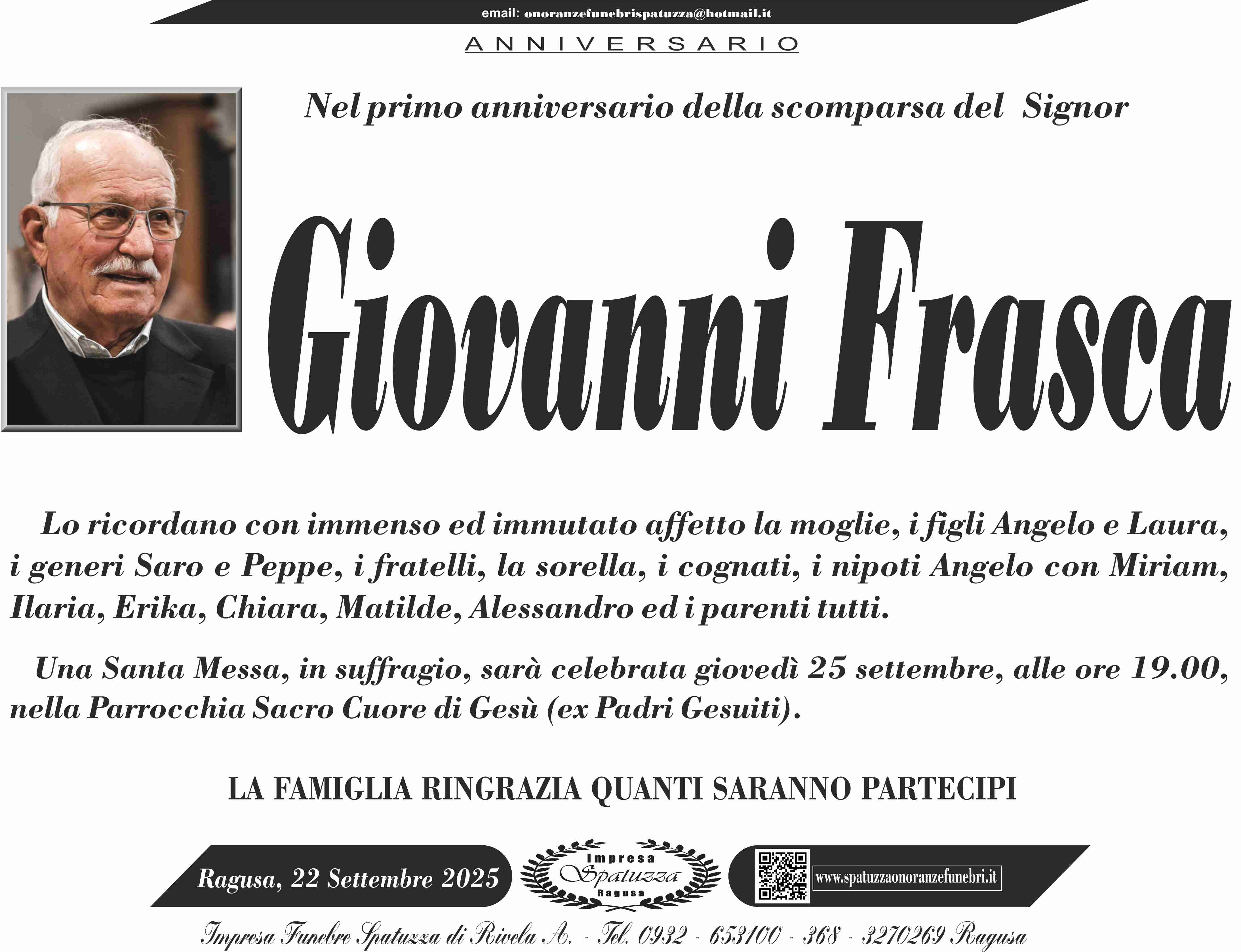 Anniversario: Giovanni Frasca