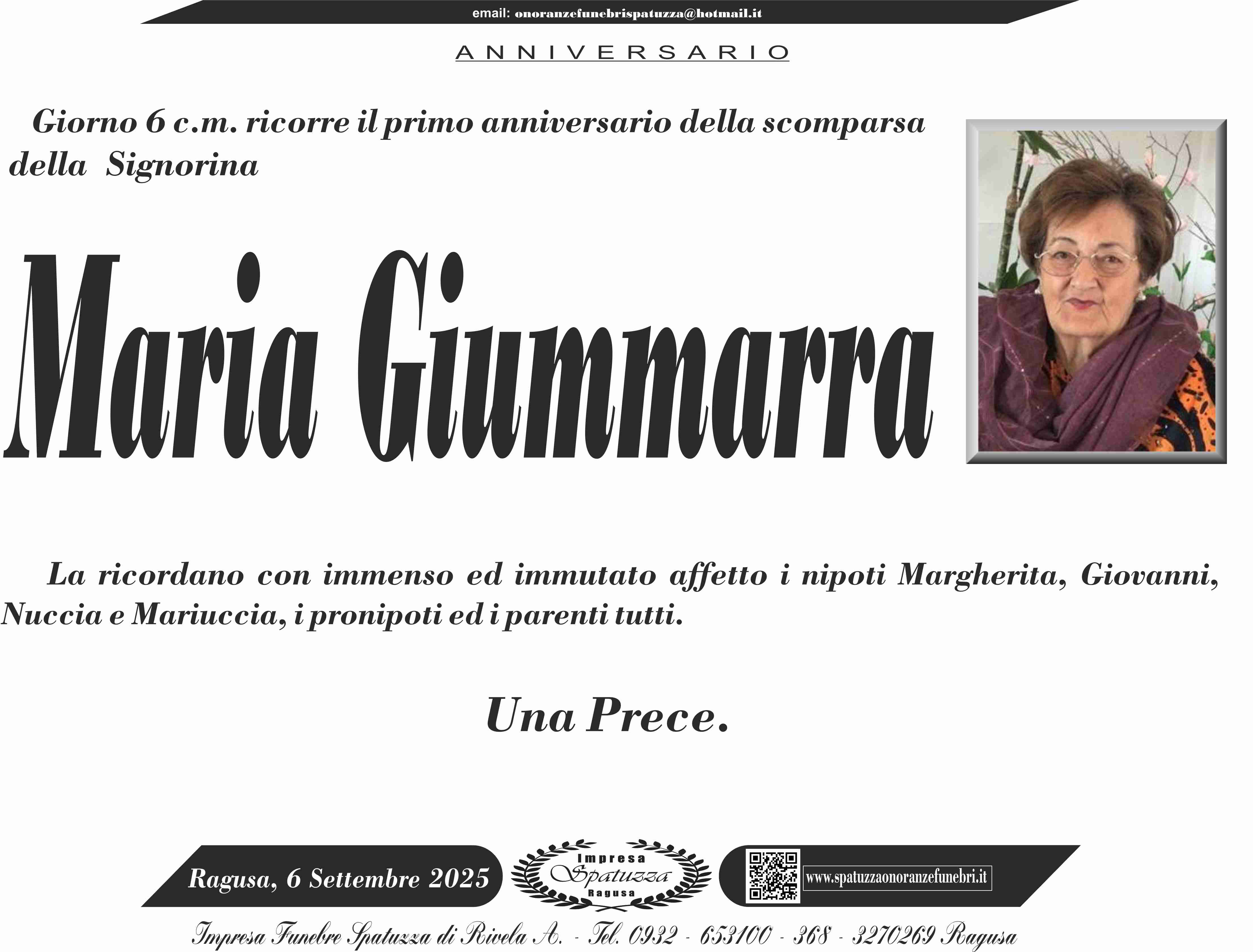 Anniversario: Maria Giummarra