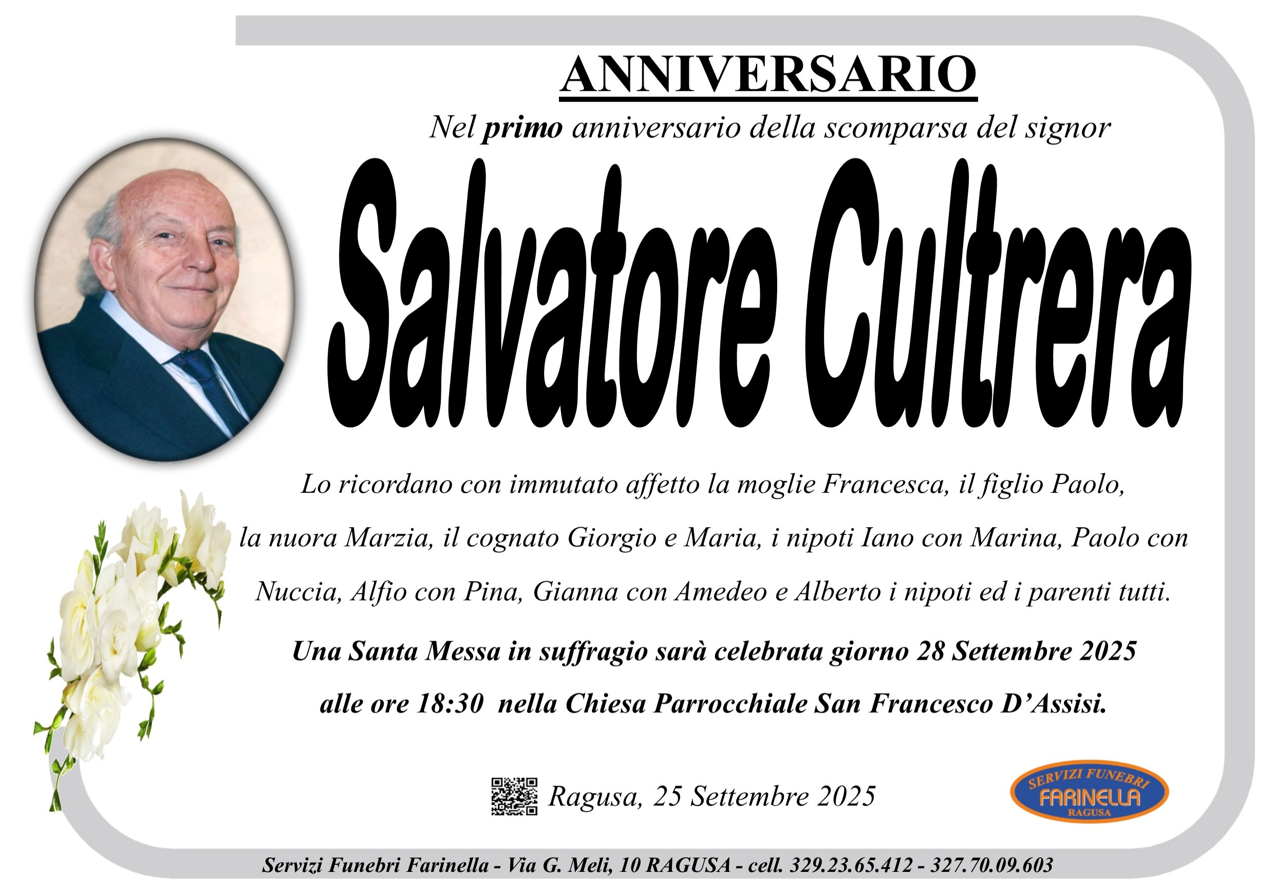 Anniversario: Salvatore Cultrera