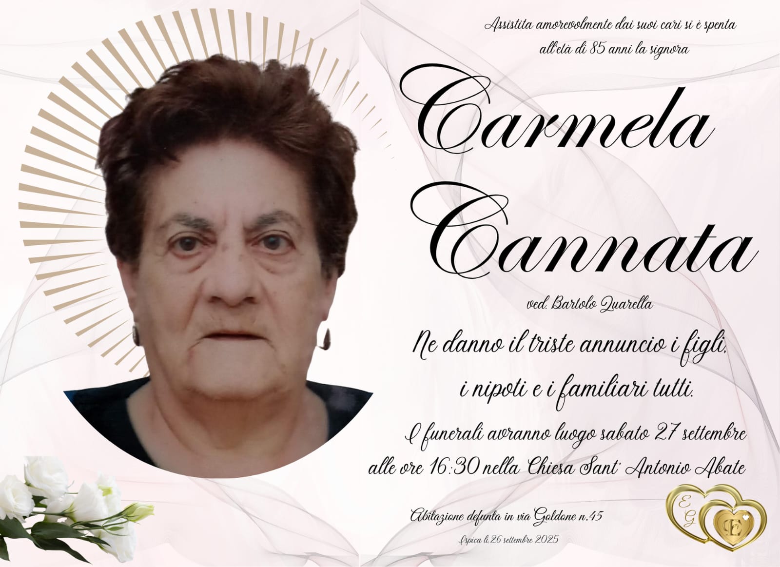 Necrologi: Carmela Cannata