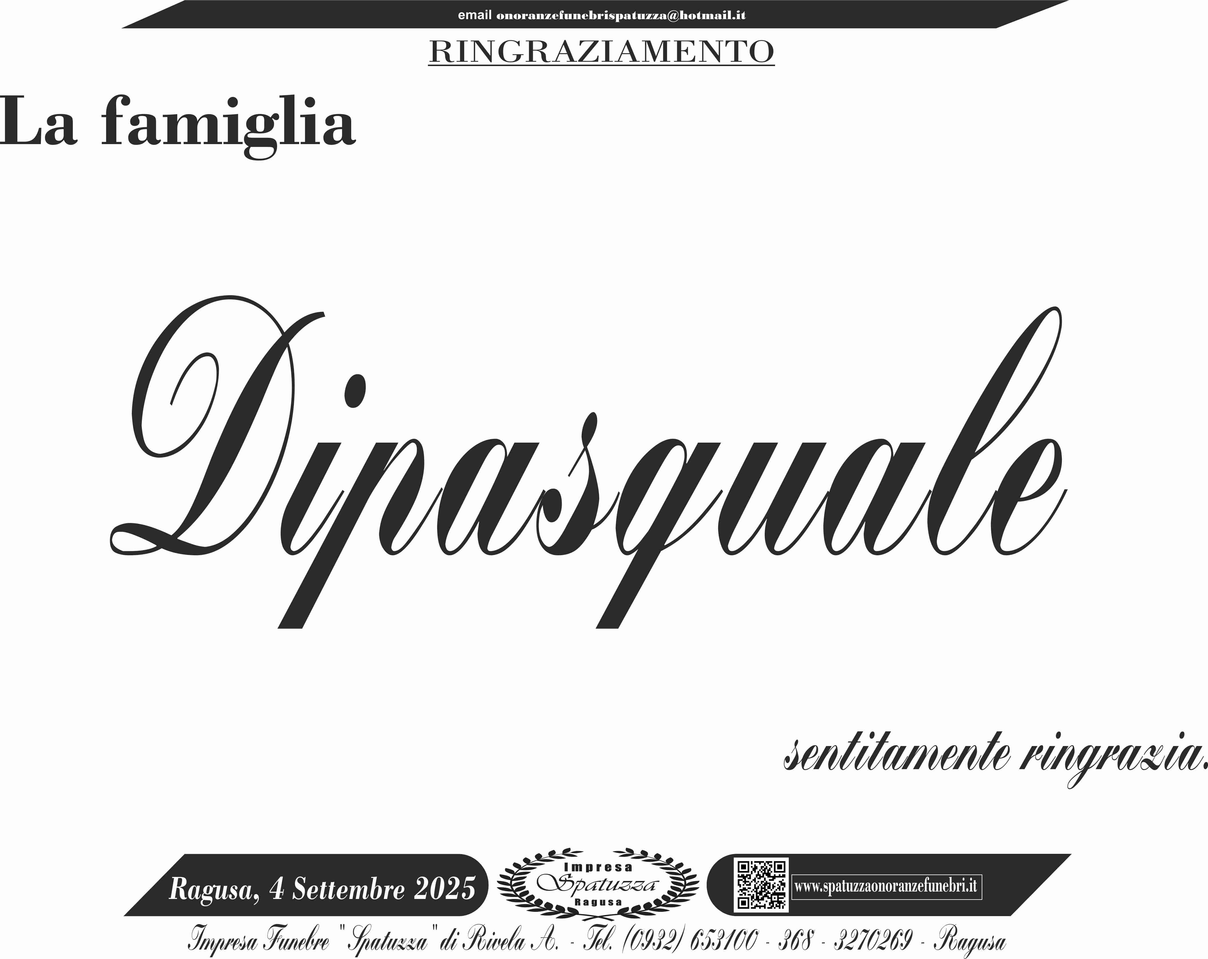 Ringraziamento: famiglia Dipasquale