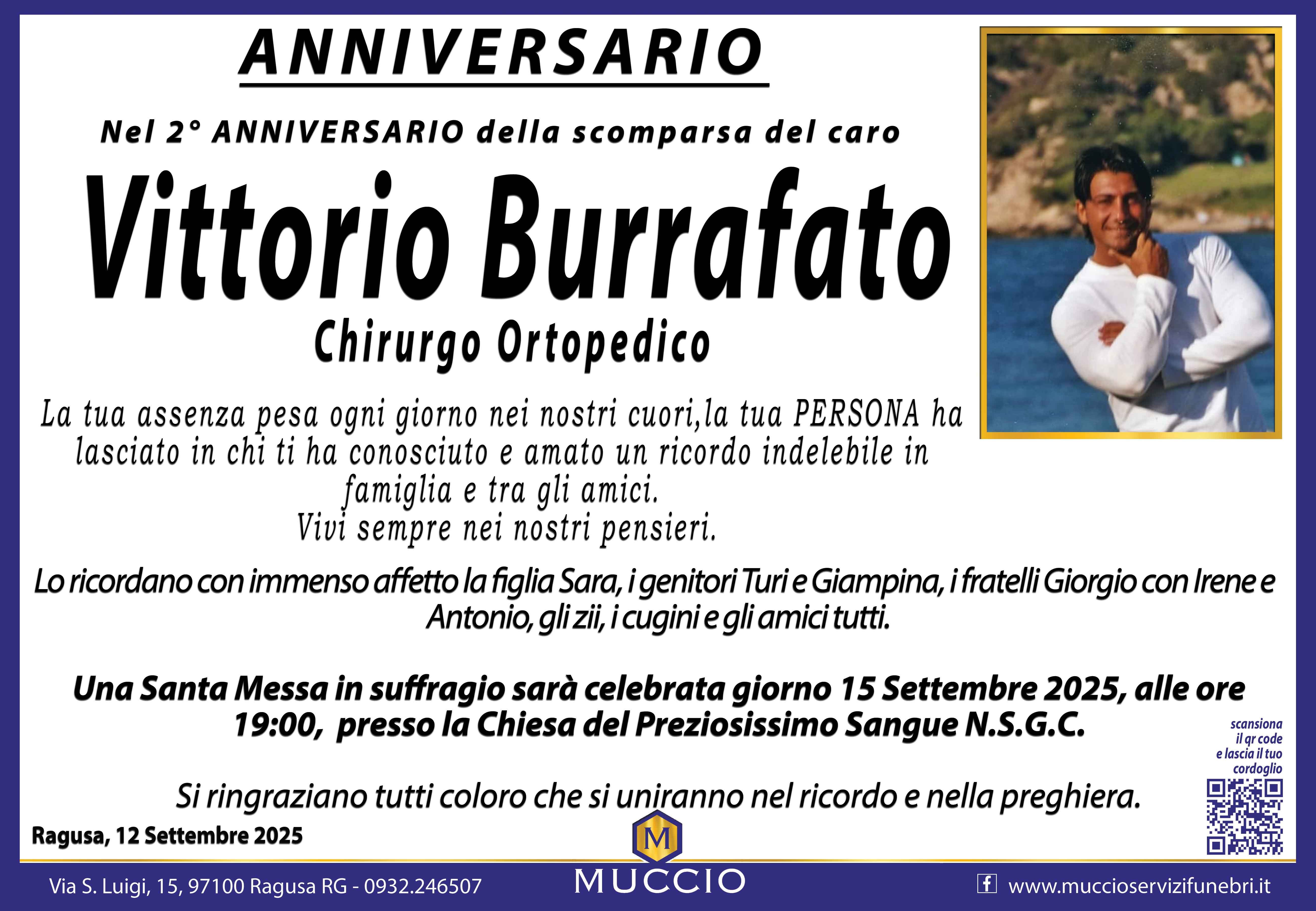 Anniversario: Vittorio Burrafato