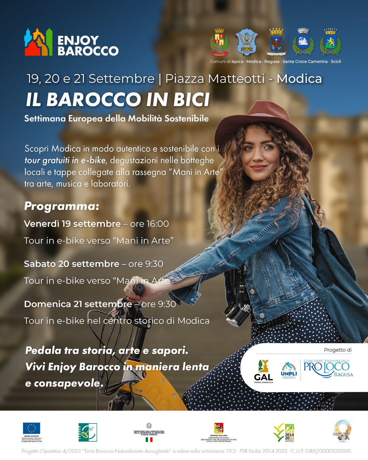 Il Barocco in bici: Modica celebra mobilità sostenibile, arte e sapori dal 19 al 21 settembre