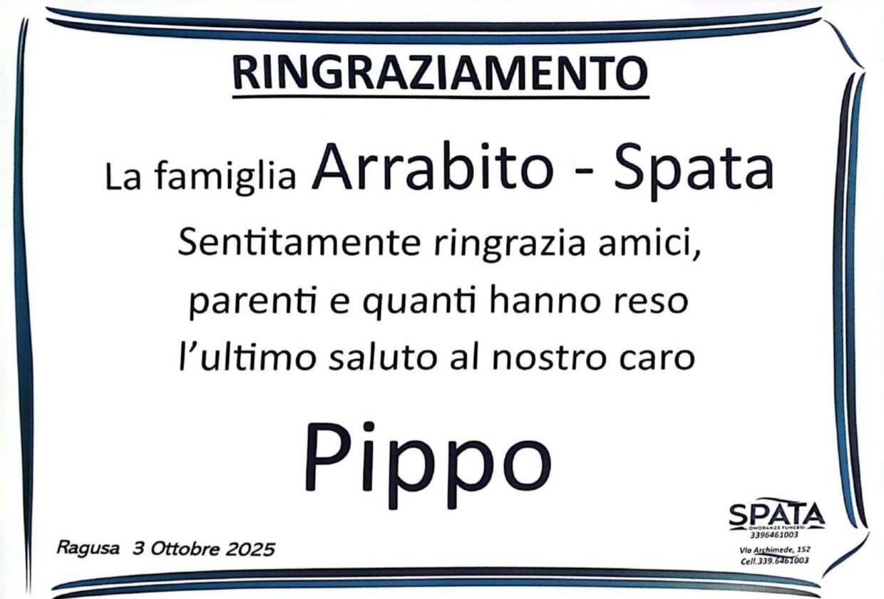 Ringraziamento: famiglia Arrabito-Spata