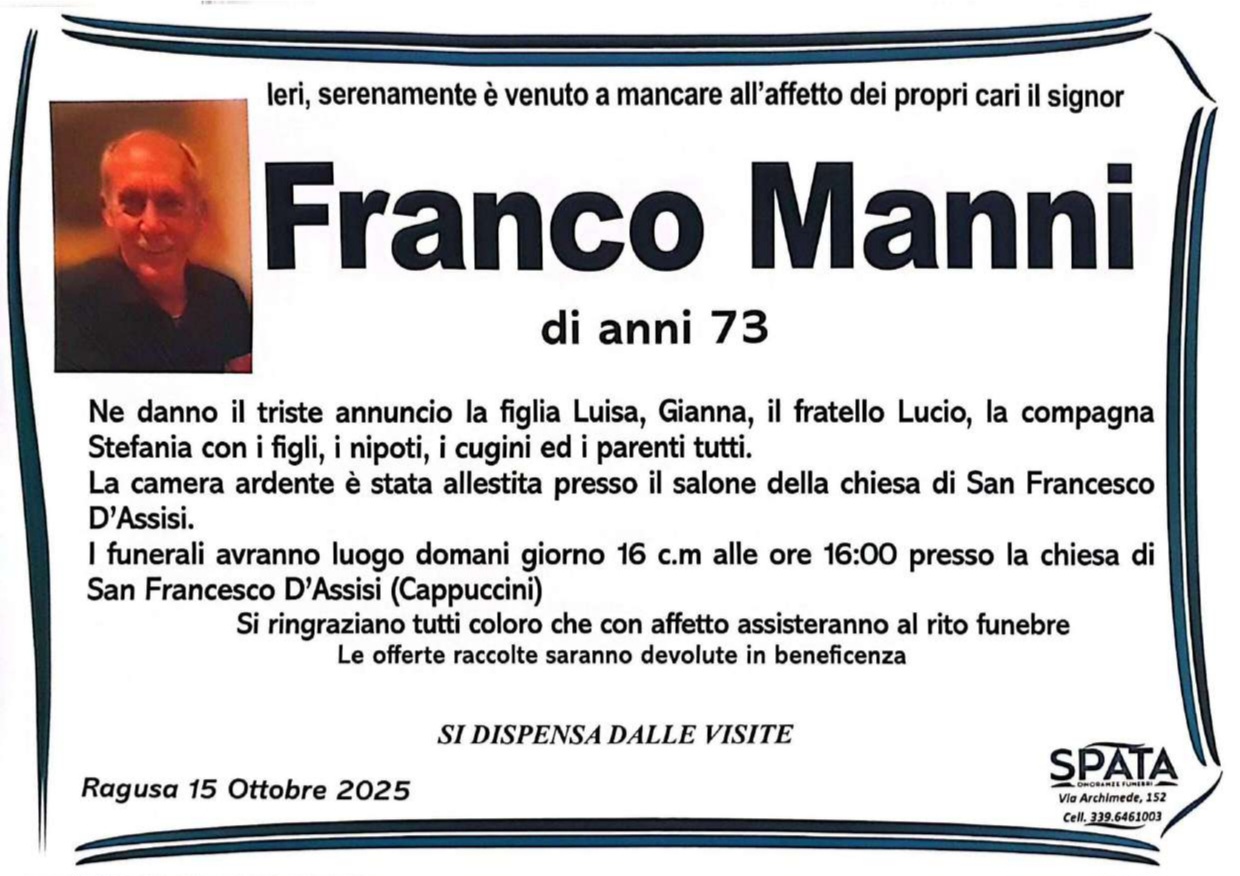 Necrologi: Franco Manni