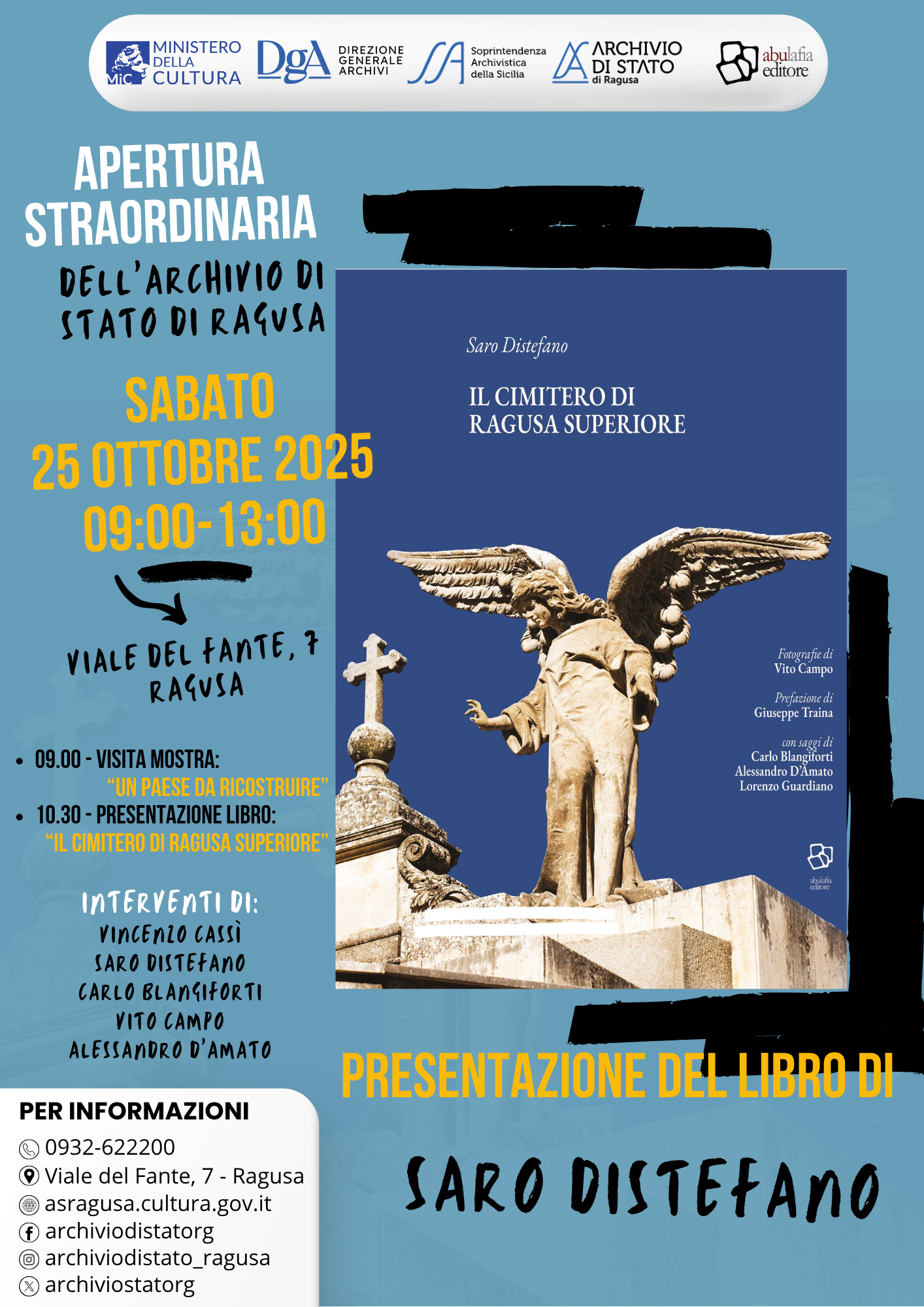 “Il cimitero di Ragusa Superiore”: un libro di Saro Distefano che sarà presentato all’Archivio di Stato