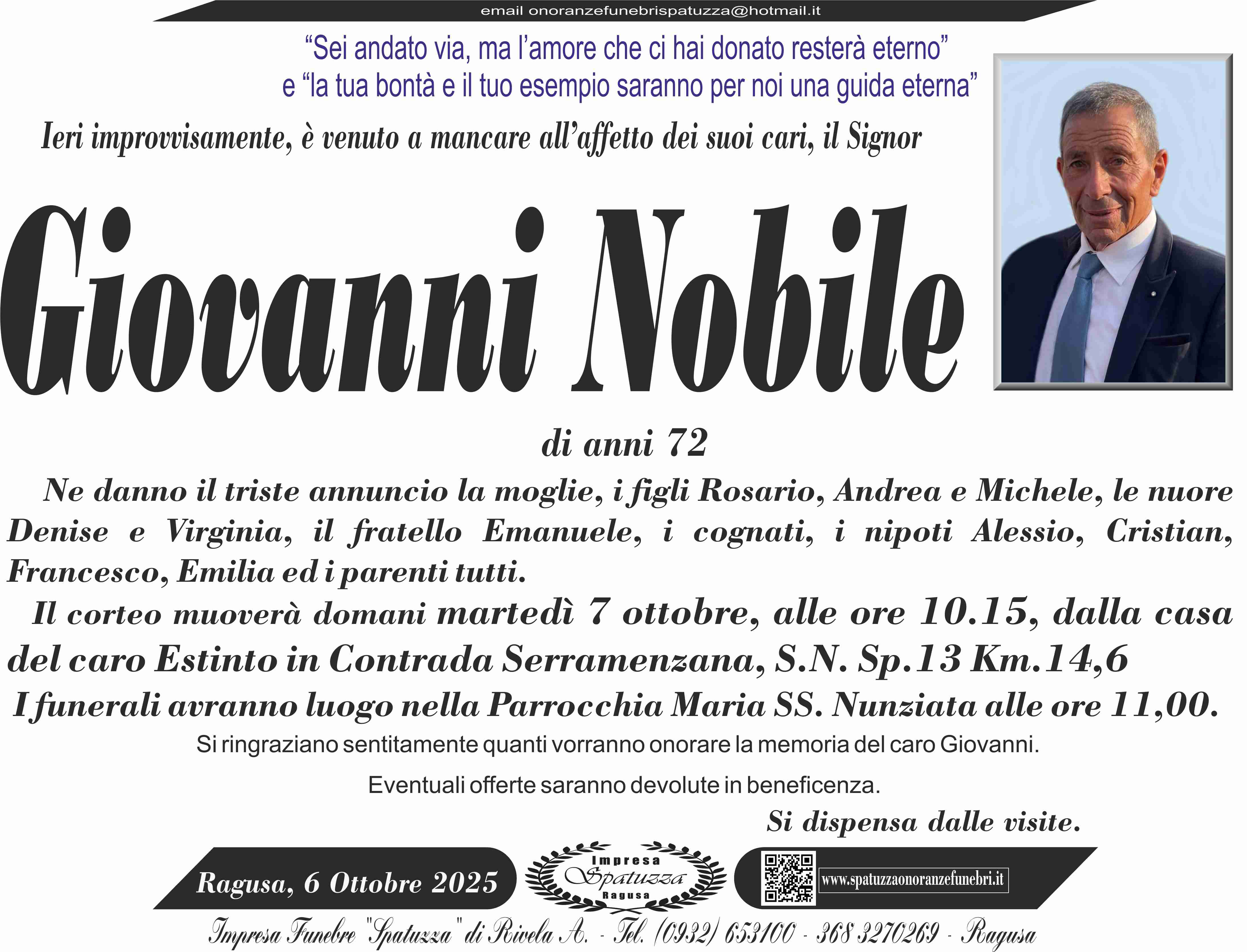 Necrologi: Giovanni Nobile