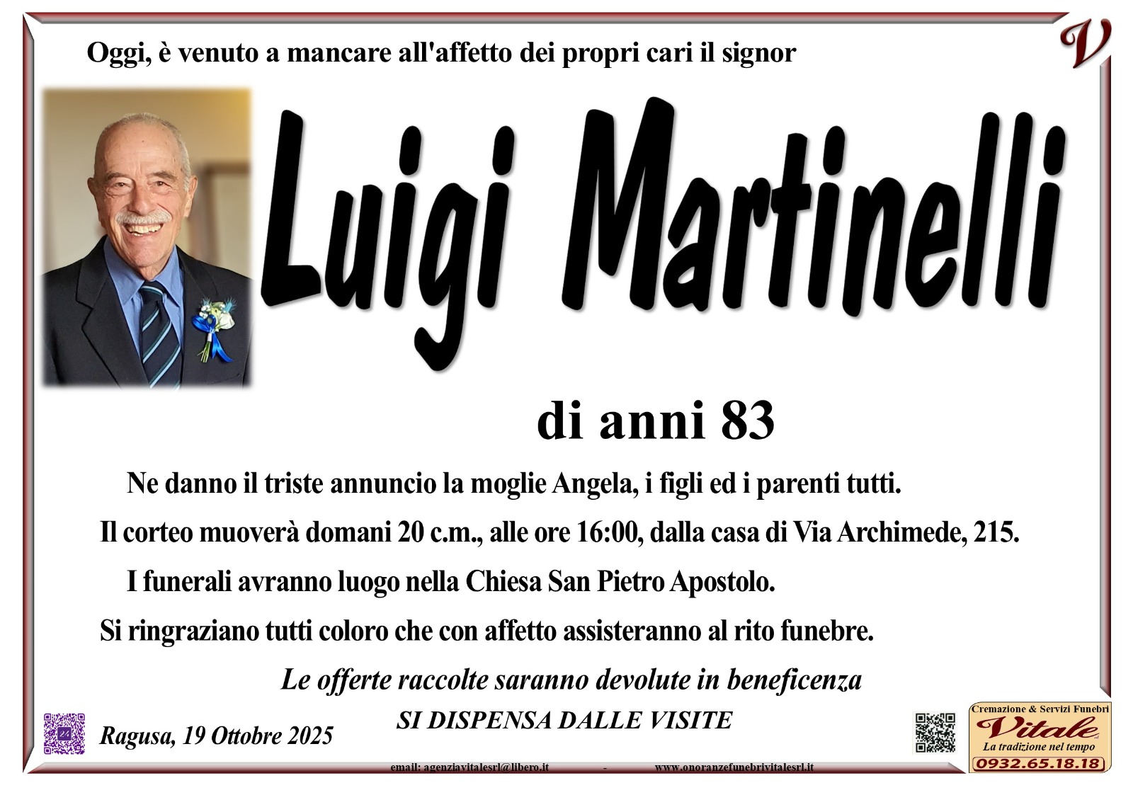 Necrologi: Luigi Martinelli