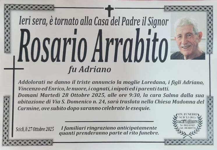 Necrologi: Rosario Arrabito