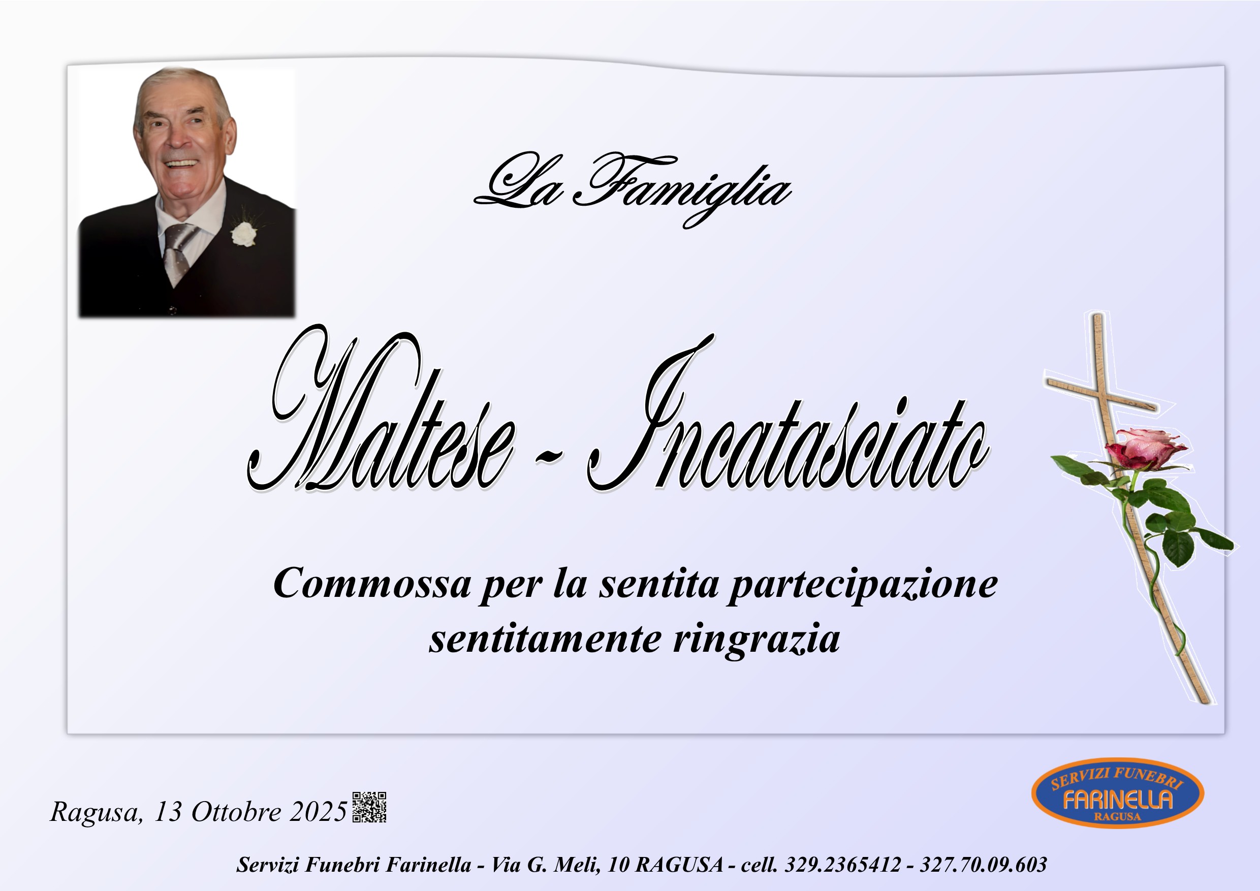Ringraziamento: famiglia Maltese-Incatasciato