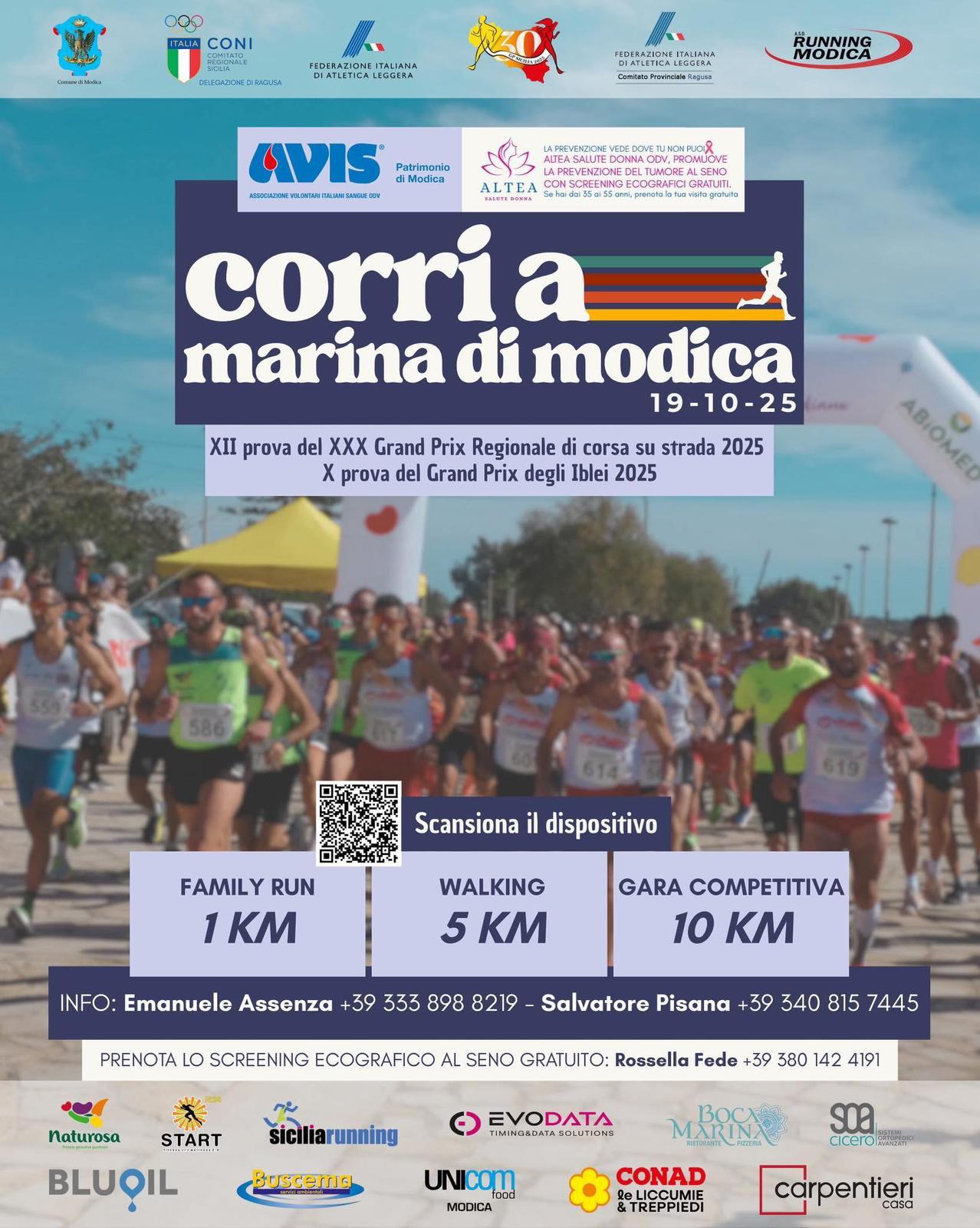 “Corri a Marina di Modica”: domenica 19 ottobre insieme all’insegna dello sport e della prevenzione
