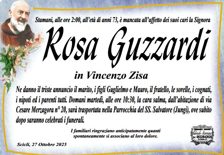 Necrologi: Rosa Guzzardi