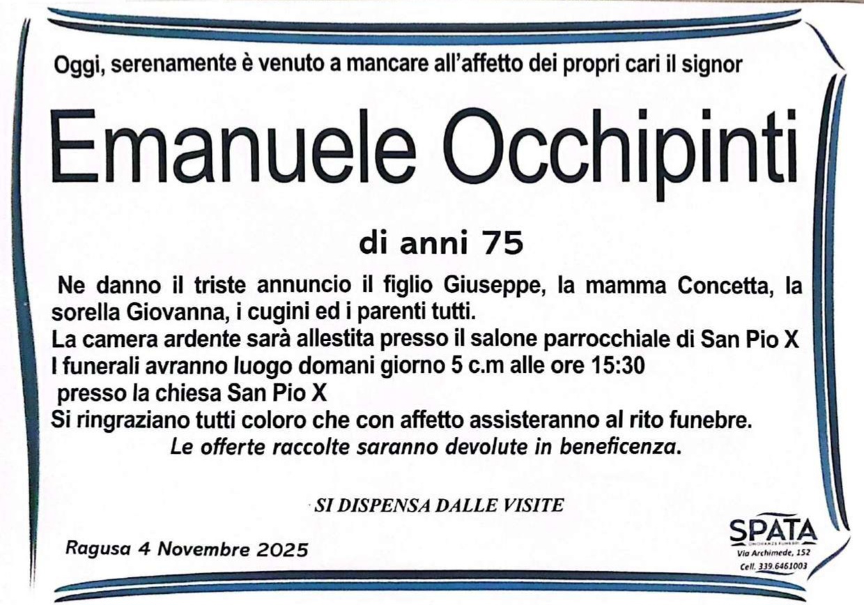 Necrologi: Emanuele Occhipinti