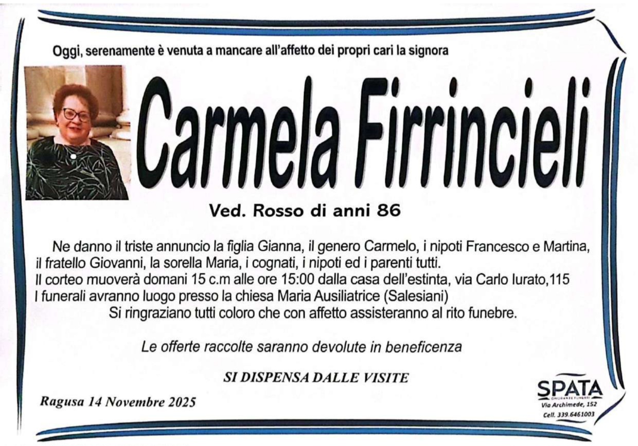 Necrologi: Carmlea Firrincieli