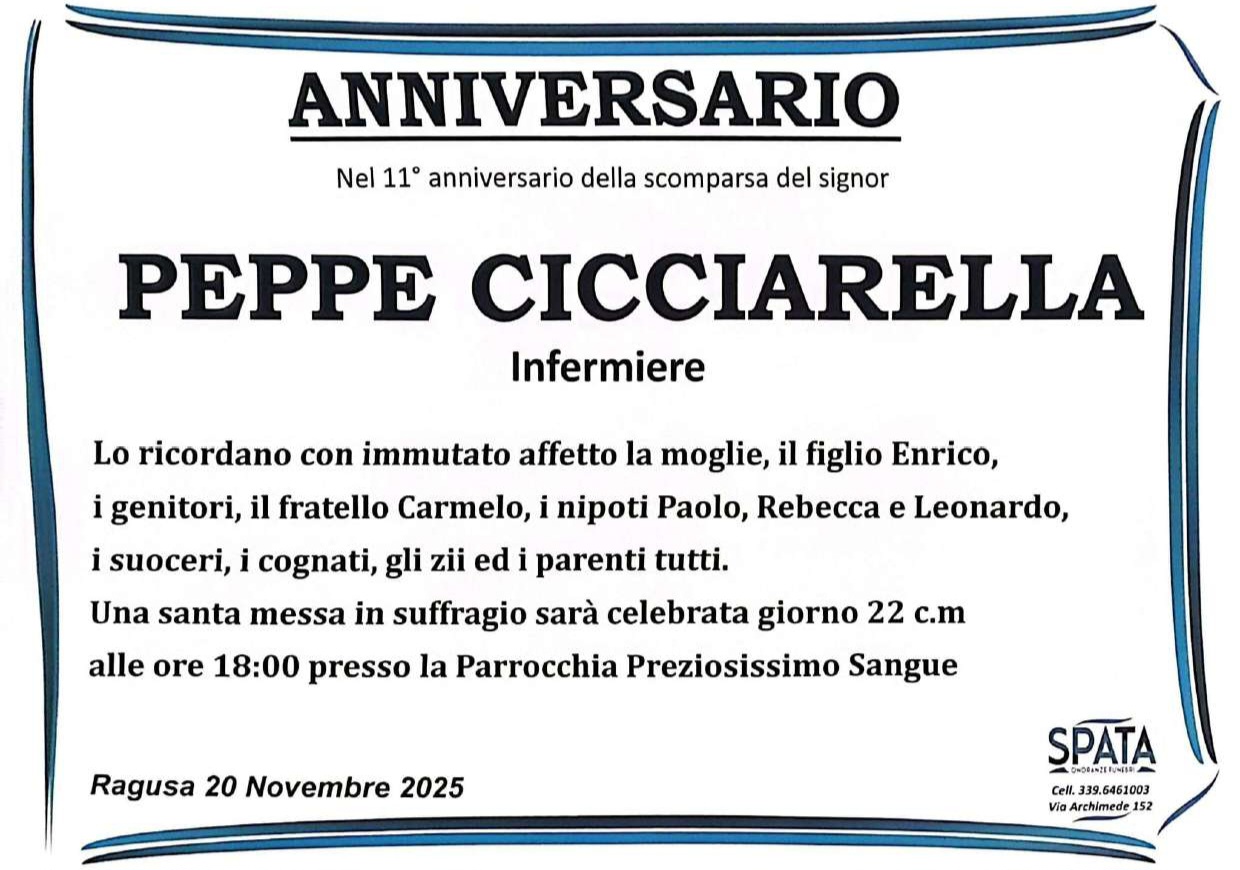 Anniversario: Peppe Cicciarella