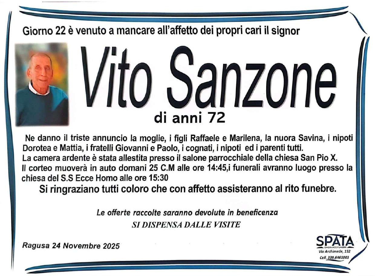 Necrologi: Vito Sanzone